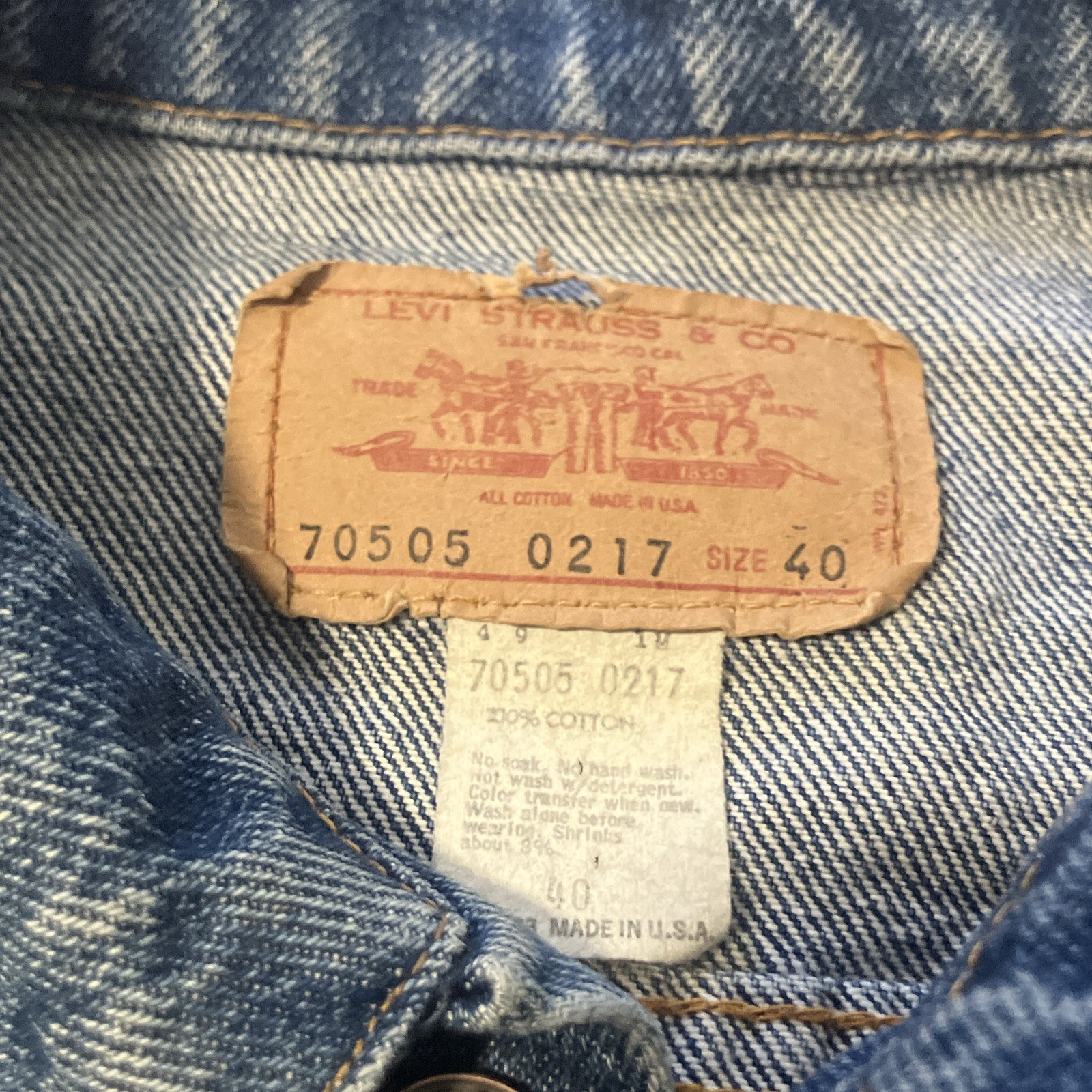 1970’s Levis USA 7505 type 3 jacket Medium