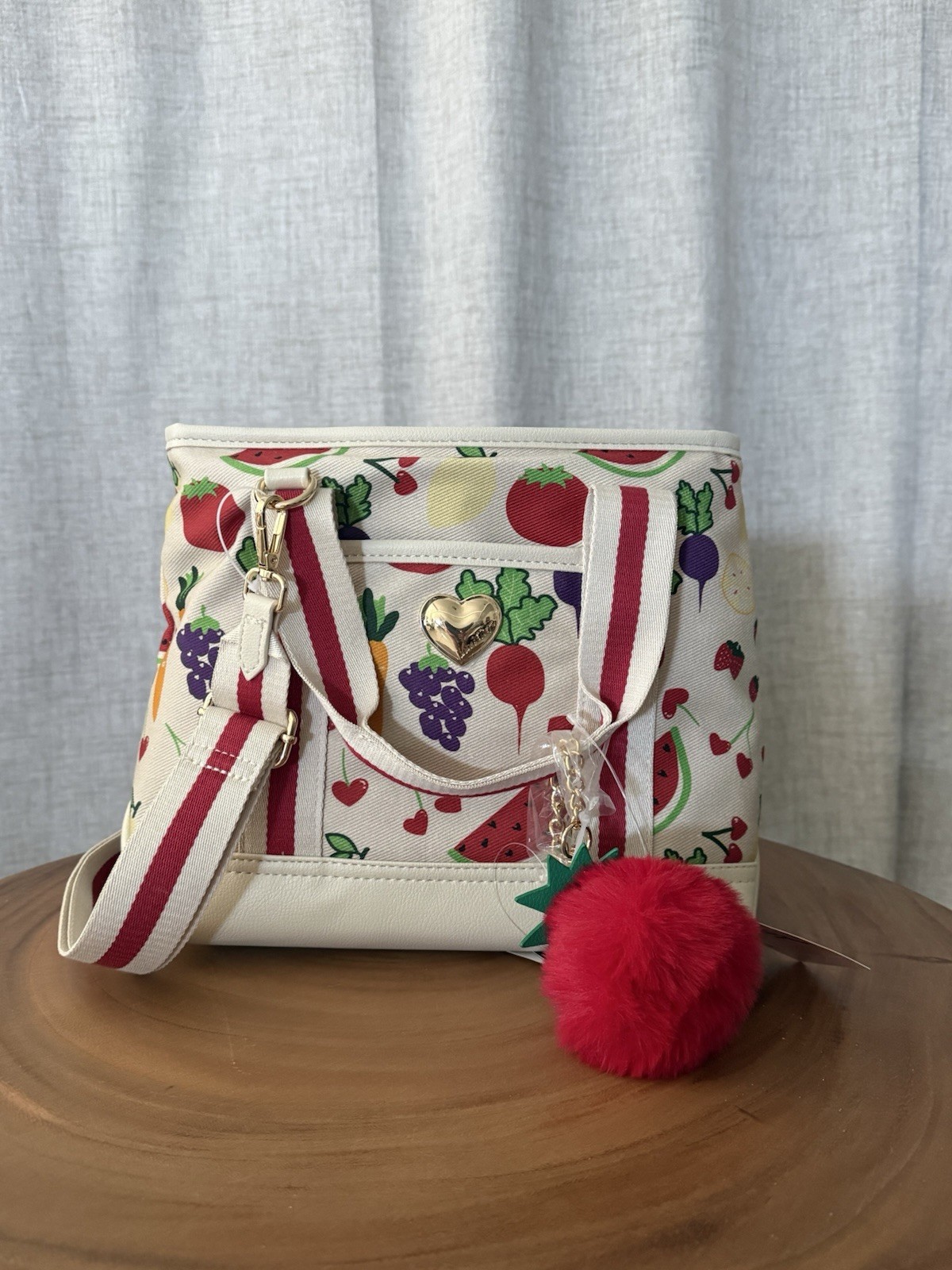 Luv Betsey by Betsey Johnson Veggie Fruit Multi Tote Zip, Charm, Strap