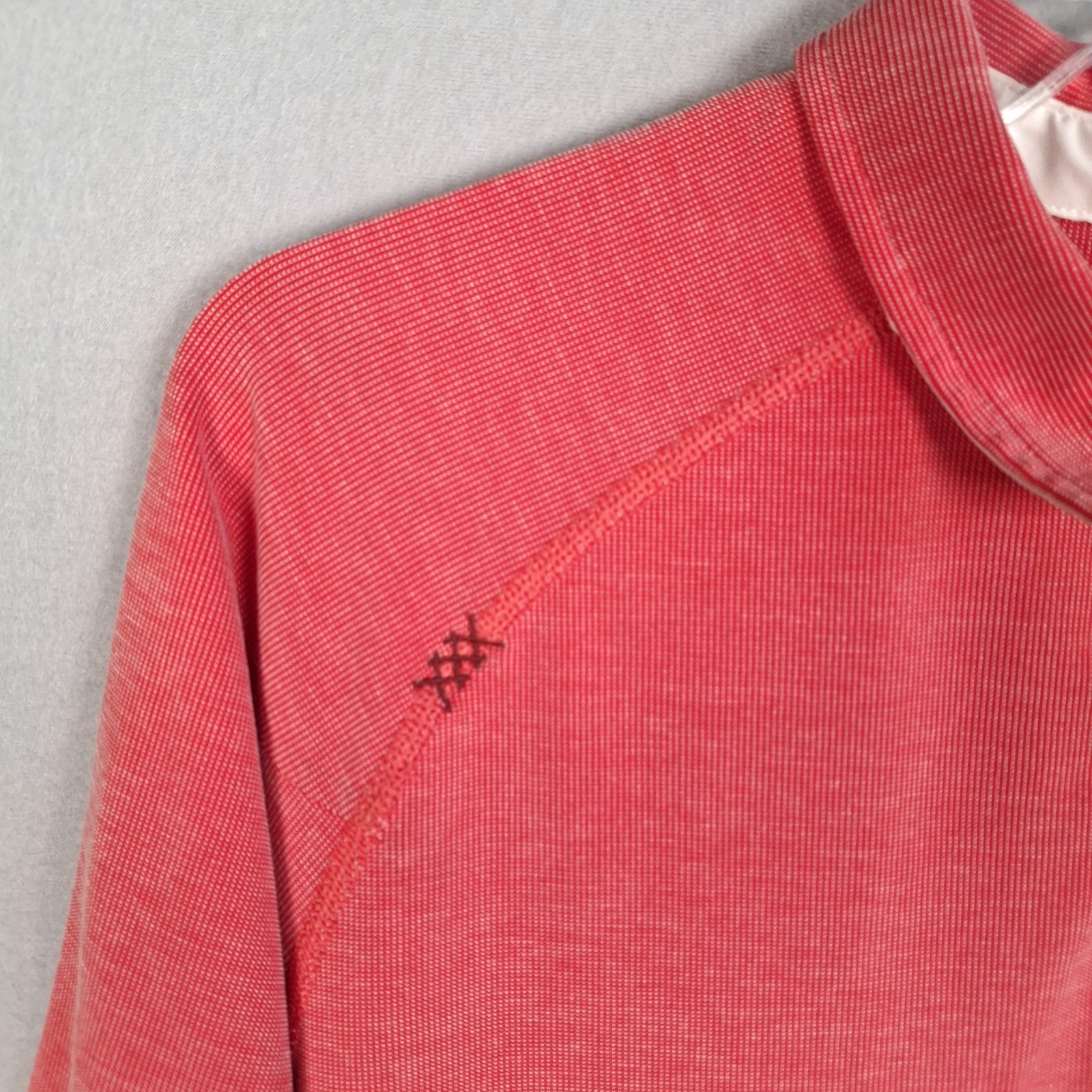 Rhone Delta Pique Polo Mens Large L Red Heather Cooling Breathable Golf Shirt