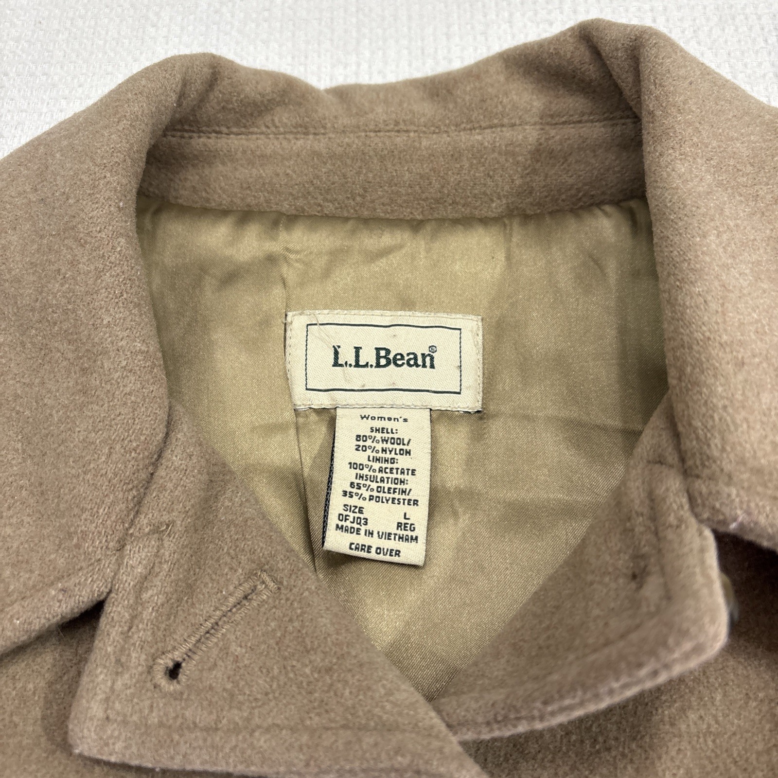 LL Bean Wool Peacoat Jacket Womens L Classic American Old Money Timeless Outdoor