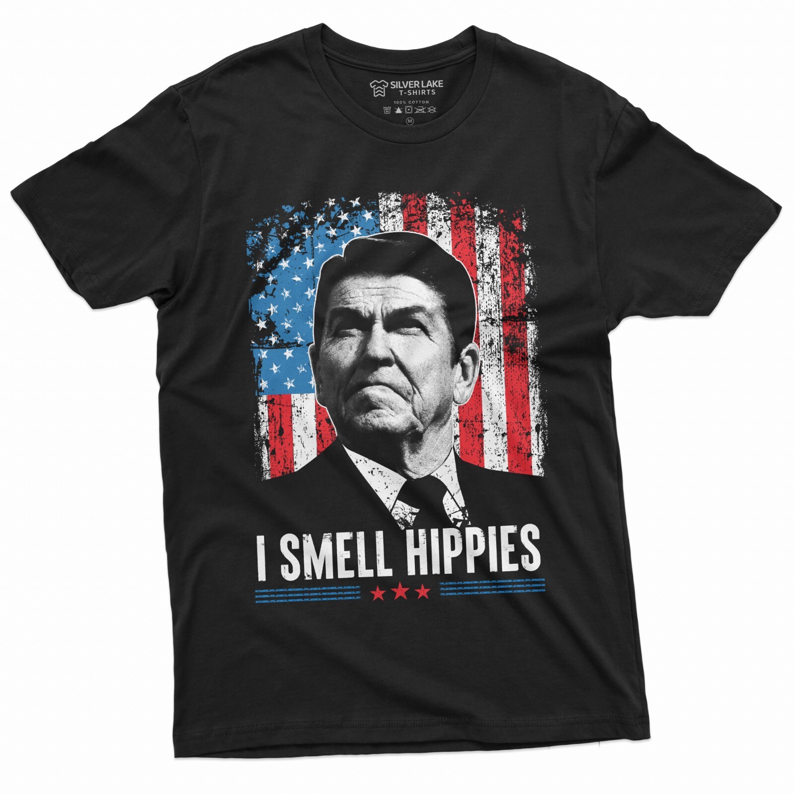 Men’s I smell Hippies T-shirt US President Tee Funny fourth of July Tee