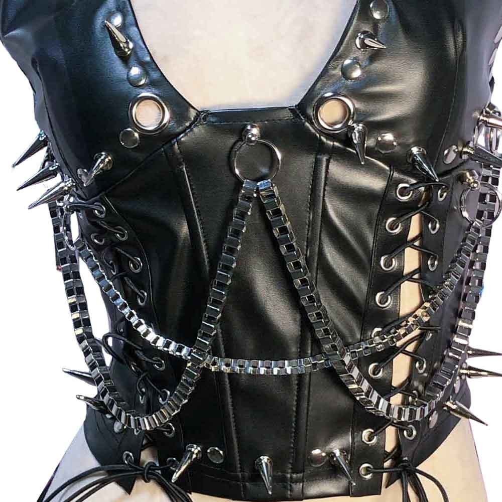 Goth Tops Y2K Ladies Gothic Tank Grunge Emo Clothing Spiked Punk Rock Clothes