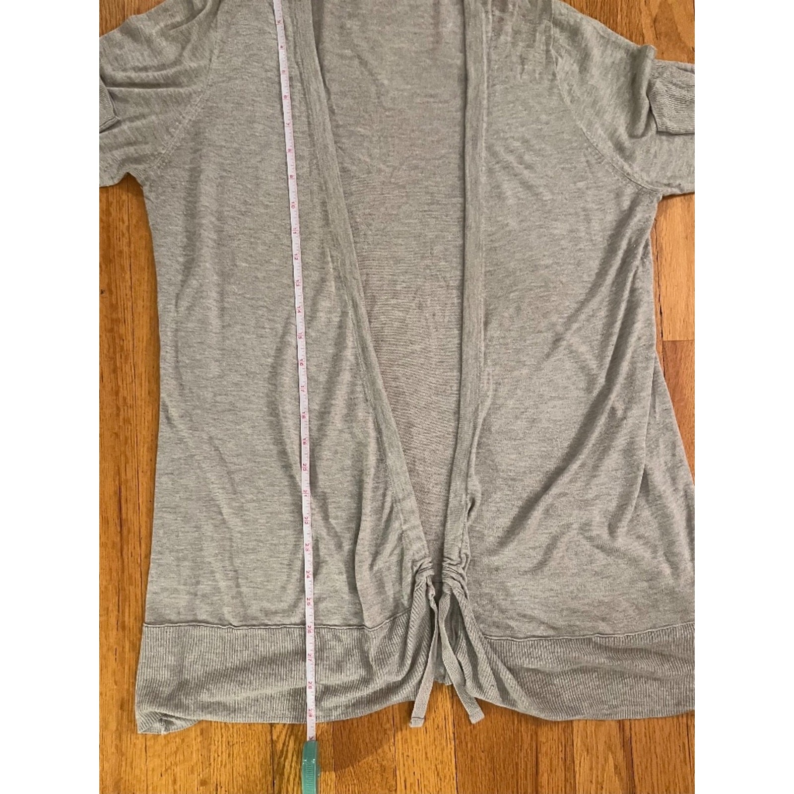 J.Crew Ultra Soft Lightweight Rayon Silk Gray Tie Cardigan M