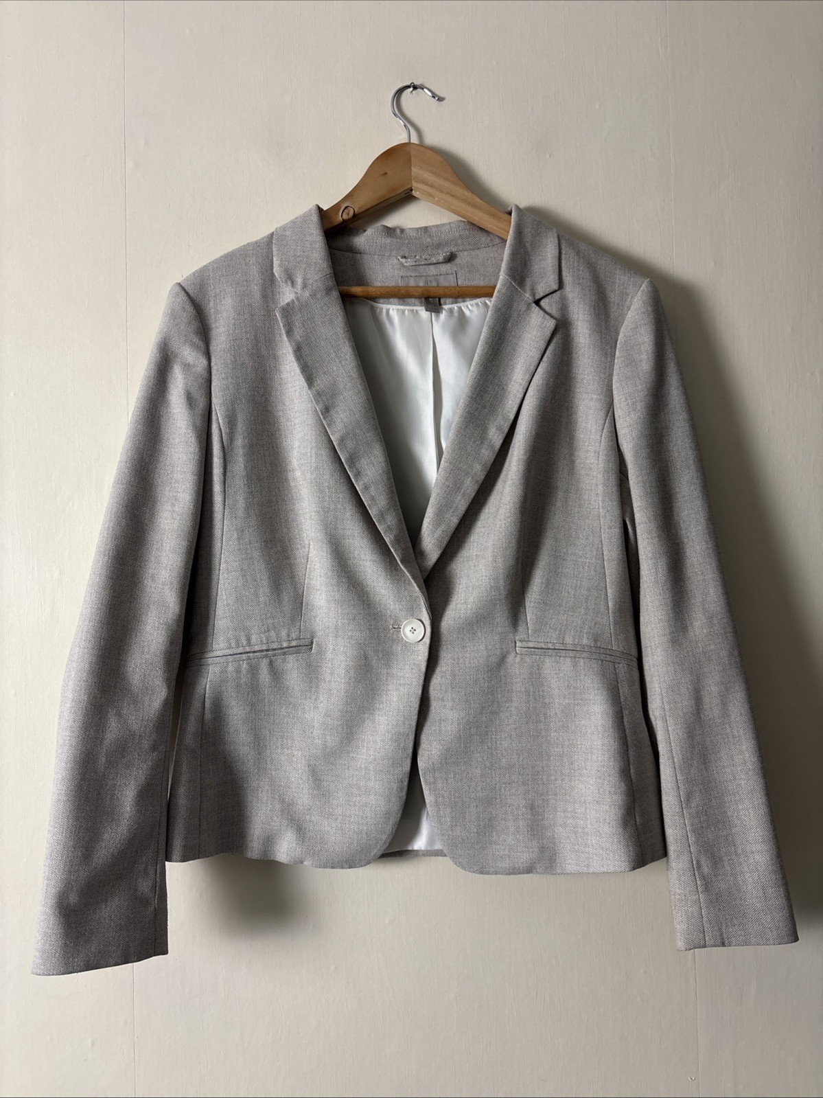 H&M Beige Fitted Jacket Size UK 16