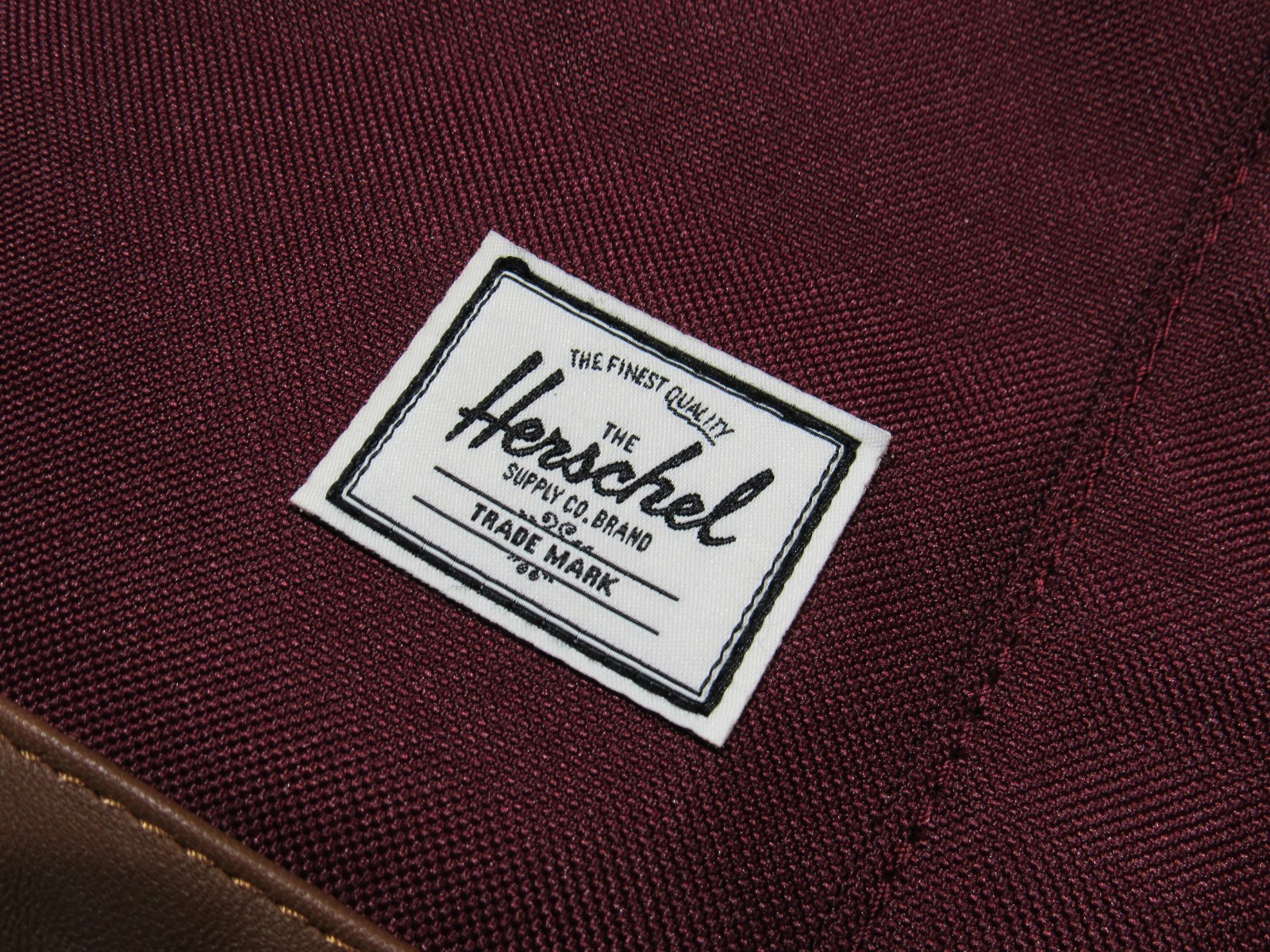 Herschel Supply Co. Tote Double Strap Bag Canvas Leather Vacation Burgandy 14×12