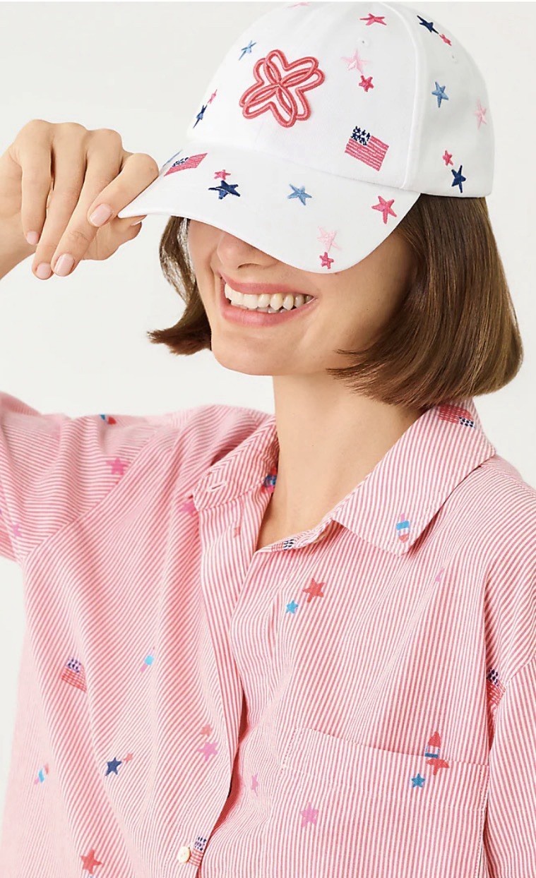 🎉NWT Lilly Pulitzer Embroidered Celebration Baseball Hat. JUST RELEASED 🧢