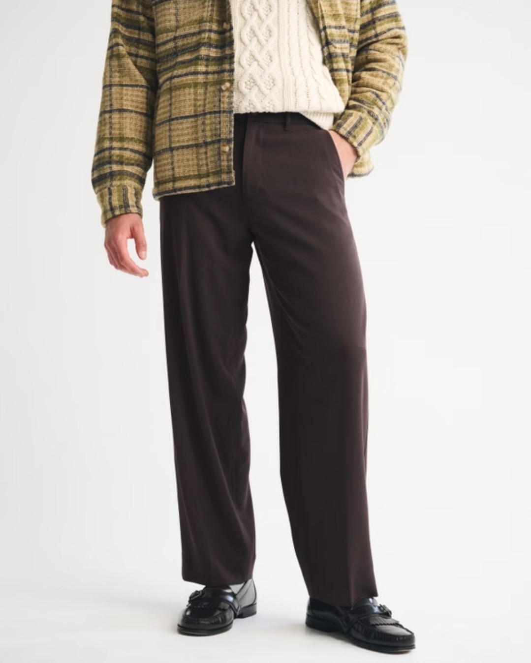 Abercrombie & Fitch Pants 34×32 Brown Baggy Trouser Fits wide through the leg