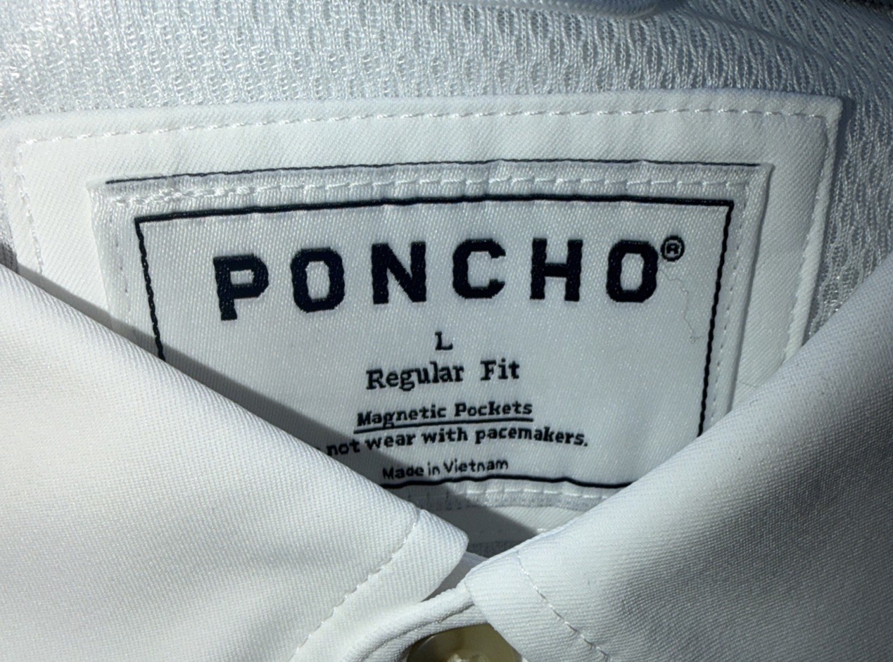 Poncho Men’s Shirt The Salty Dog Short Sleeve Large Regular Button Up Vented