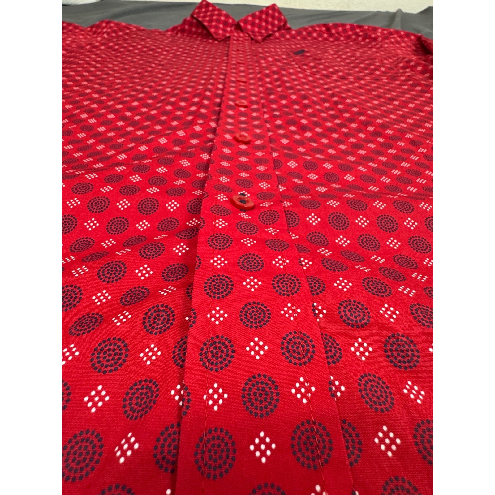 Cinch Mens Western Button Down Shirt Red Geometric Print MTW1105280 Large L
