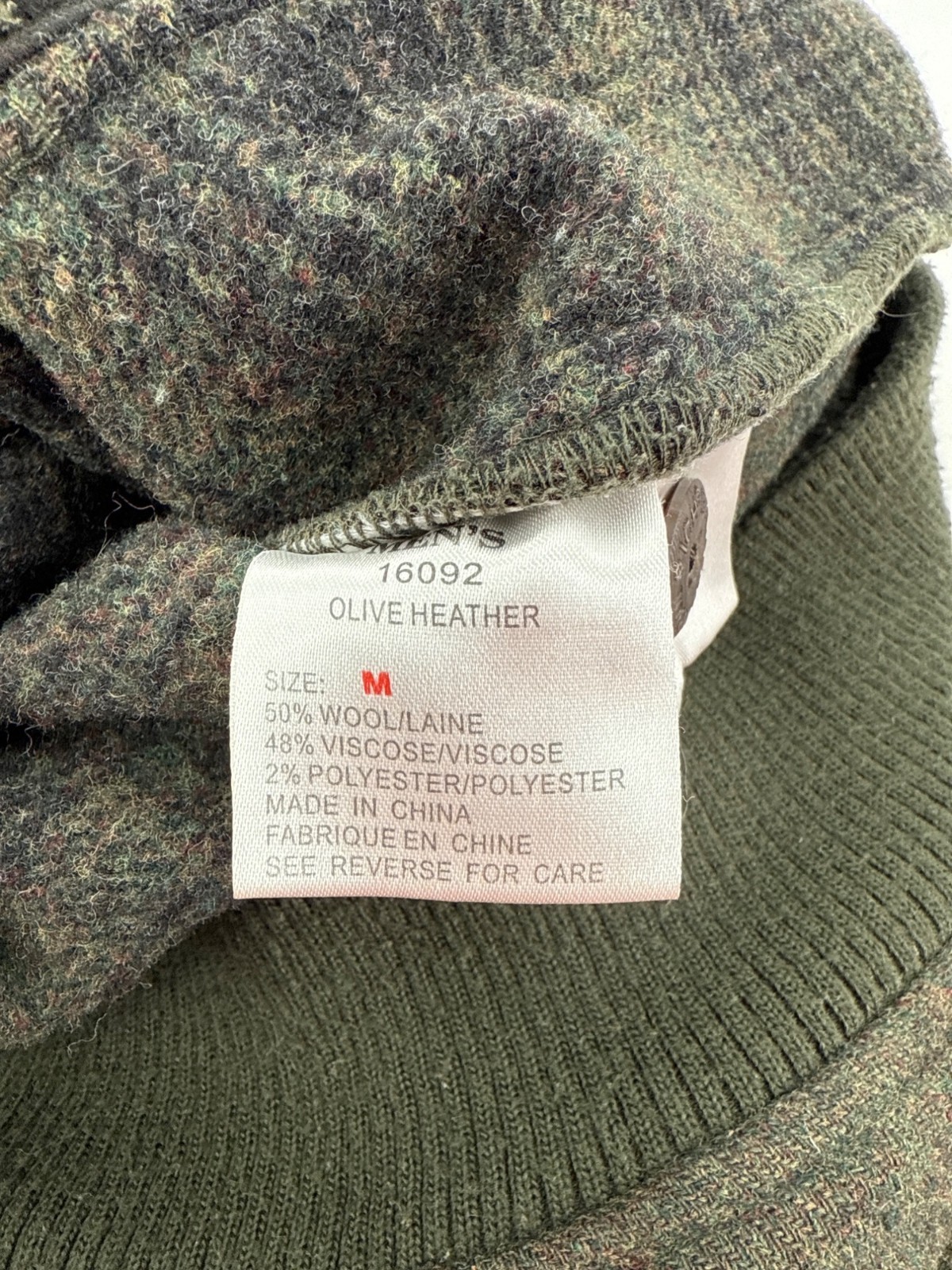 Woolrich Mens Outdoor Wool Jacket M Green Made In China