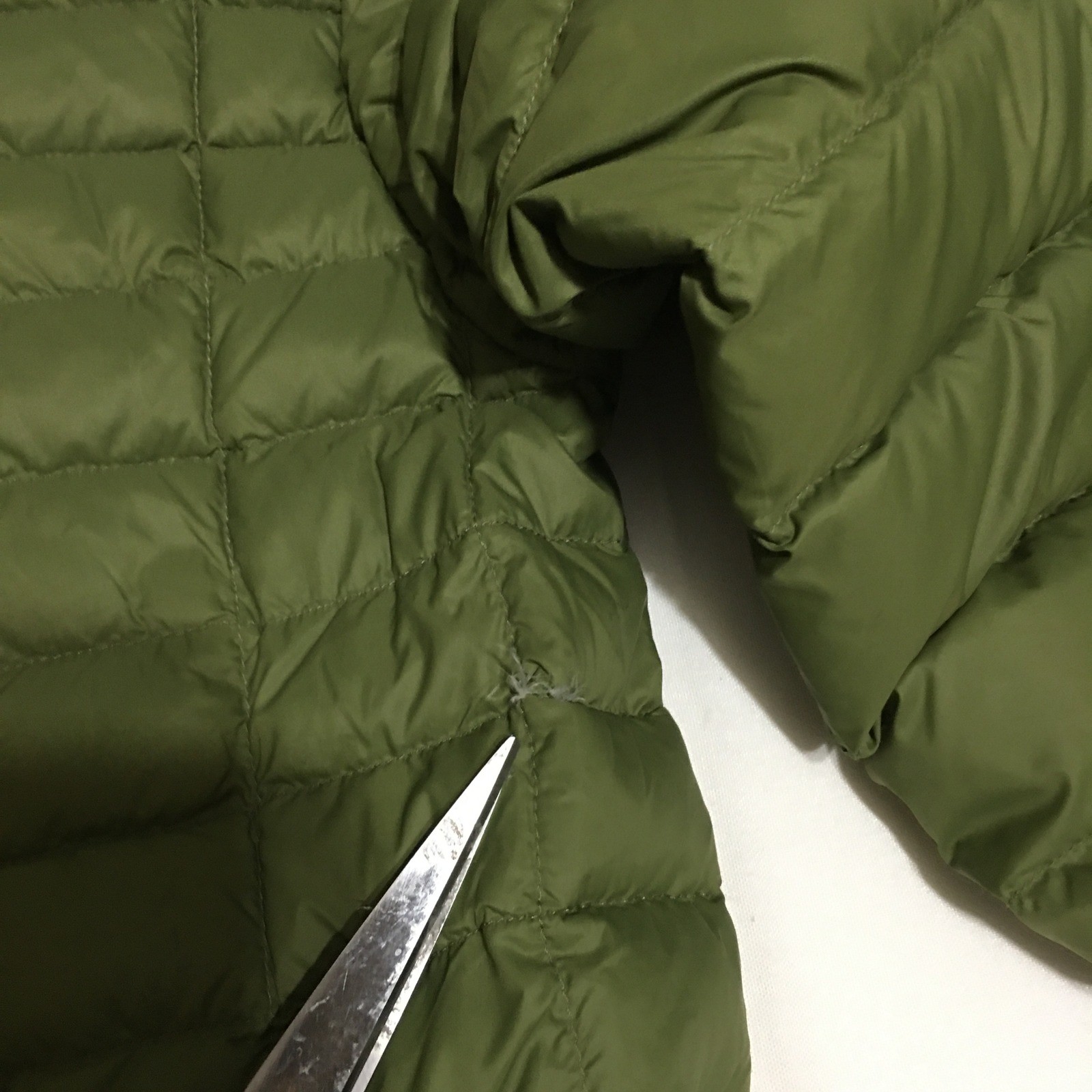 K-Way Puffer Jacket Mens Medium Olive Green Quilted Down Full Zip