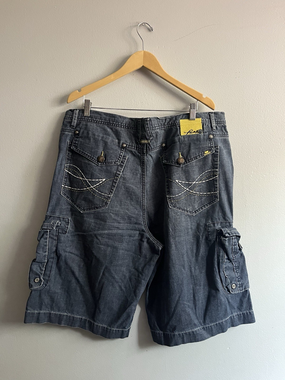 Vintage Y2K Parish Nation Hip Hop 90s Grunge Blue Denim Shorts Men’s Size 40×13
