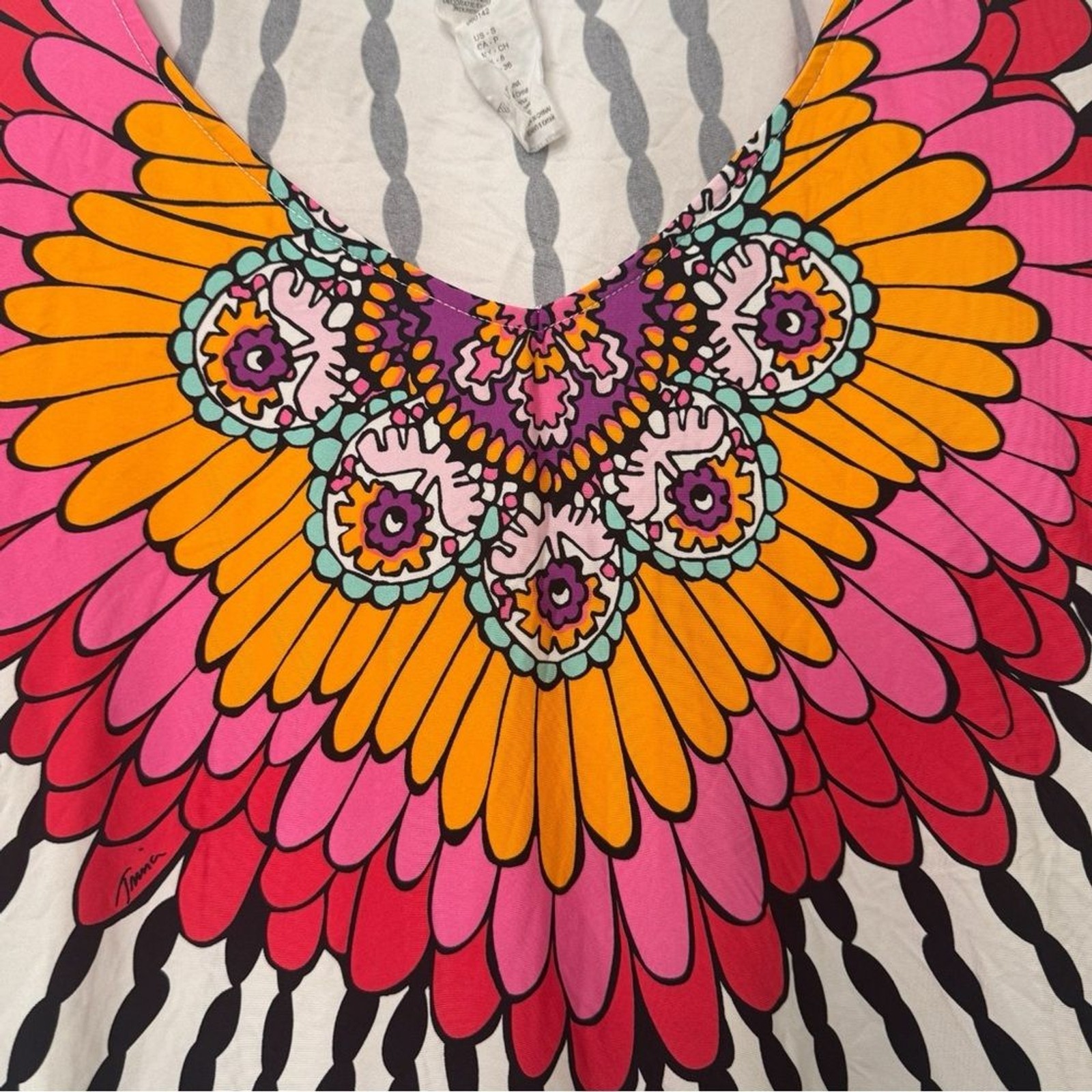 Trina Turk Boho Fringe Poncho Printed Top