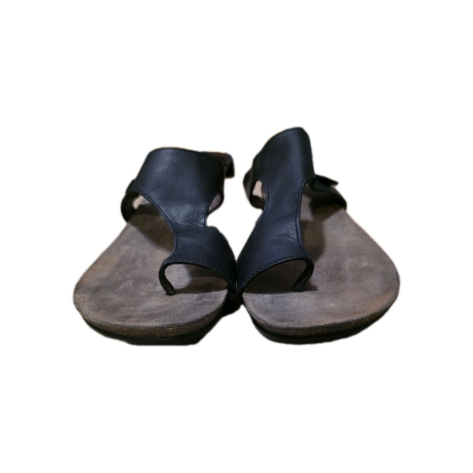 Dansko Womens Reece Sandals Size 41 10.5 Black Leather Toe Loop Slingback Cork
