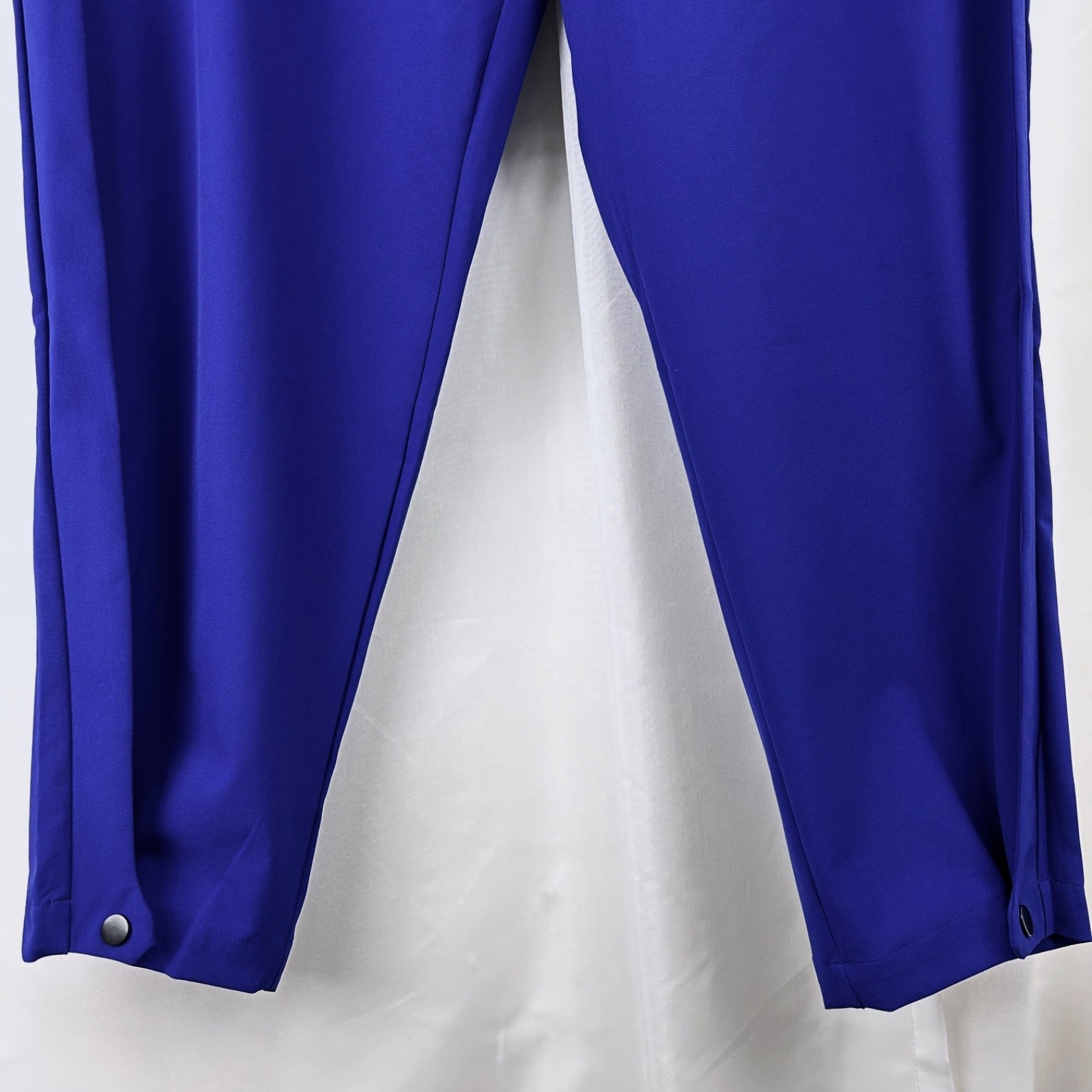 PASKHO “Sanctuary” Cropped Pleated Stretch-Tech Travel Pants “New Blue” L