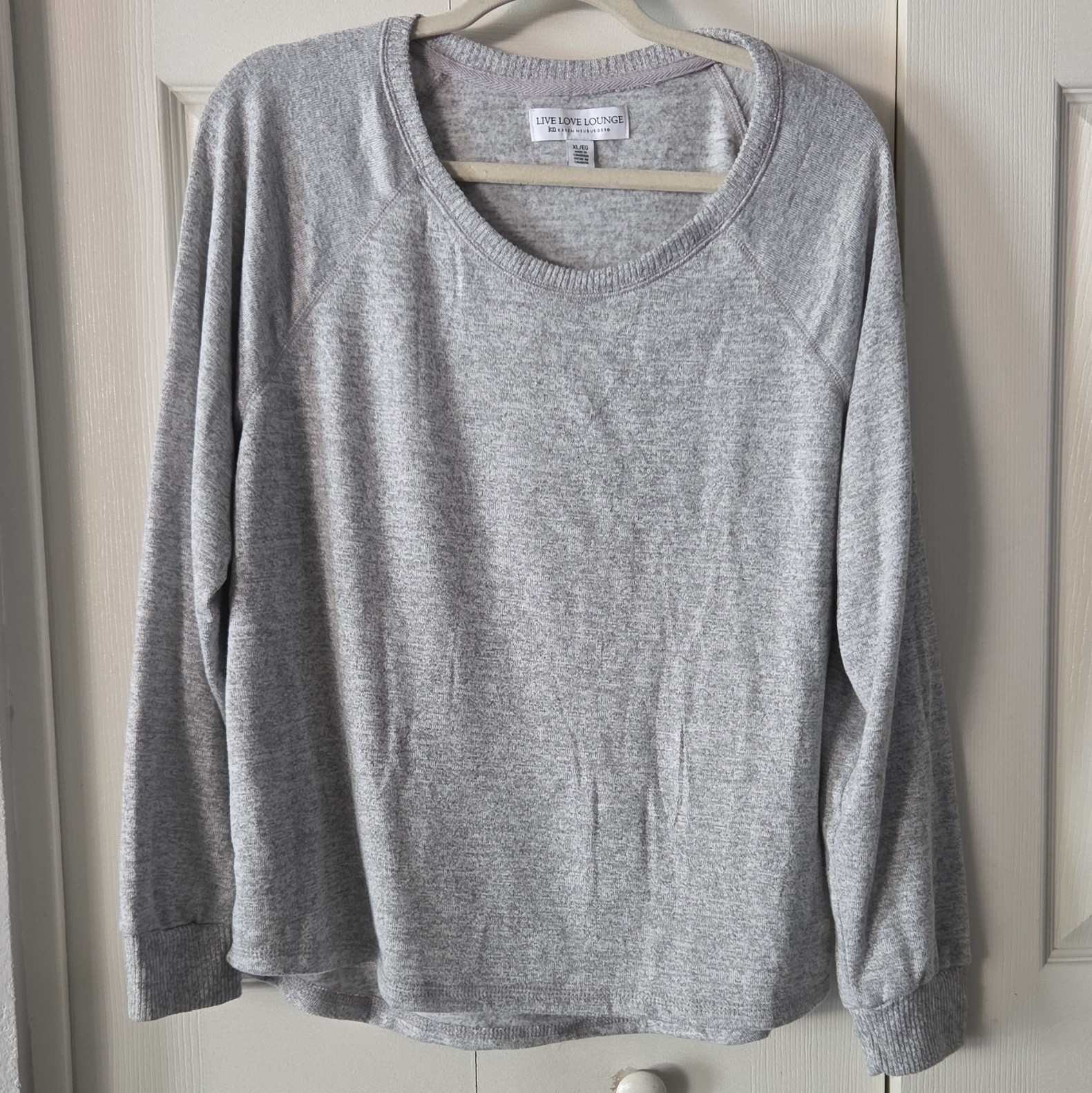 Live Love Lounge Karen Neuburger Women’s XL Gray Pullover Sweatshirt Scoop