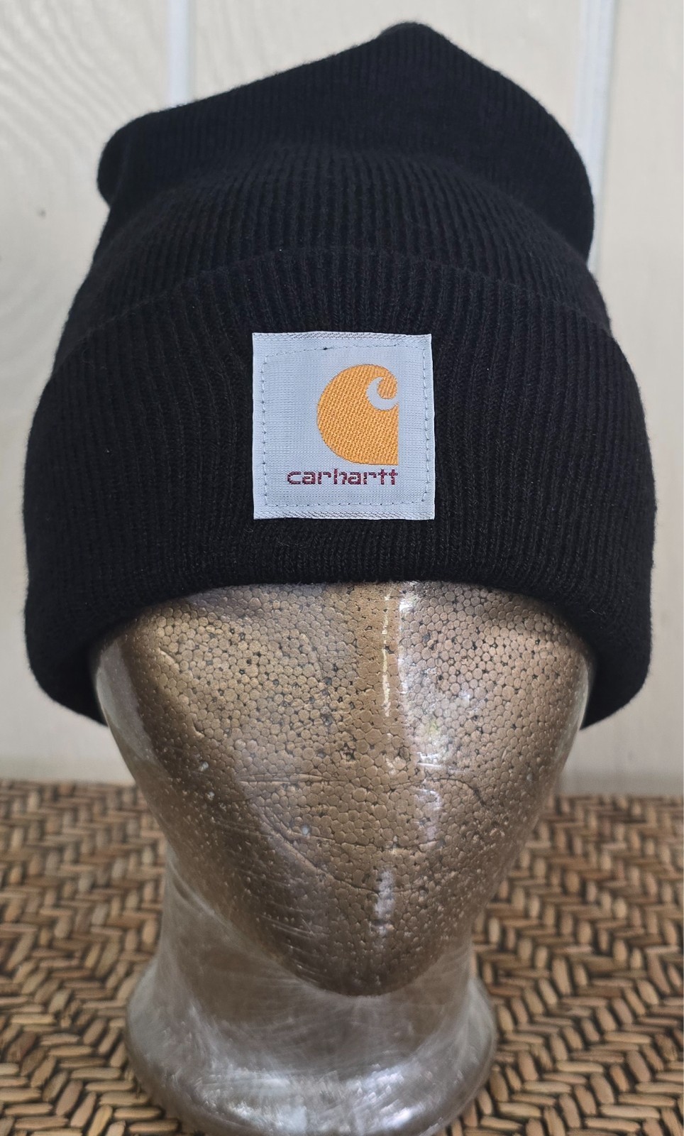 Carhartt A18 Black Cuffed Knit Beanie Hat Cap Made in Canada One Size Fits All