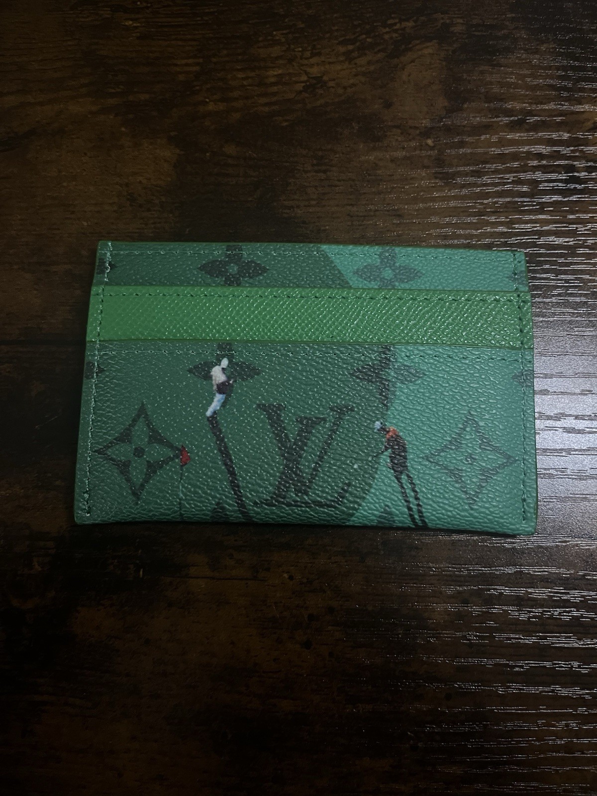 Louis Vuitton Double Card Holder Monogram Golf Green Brand New with Box