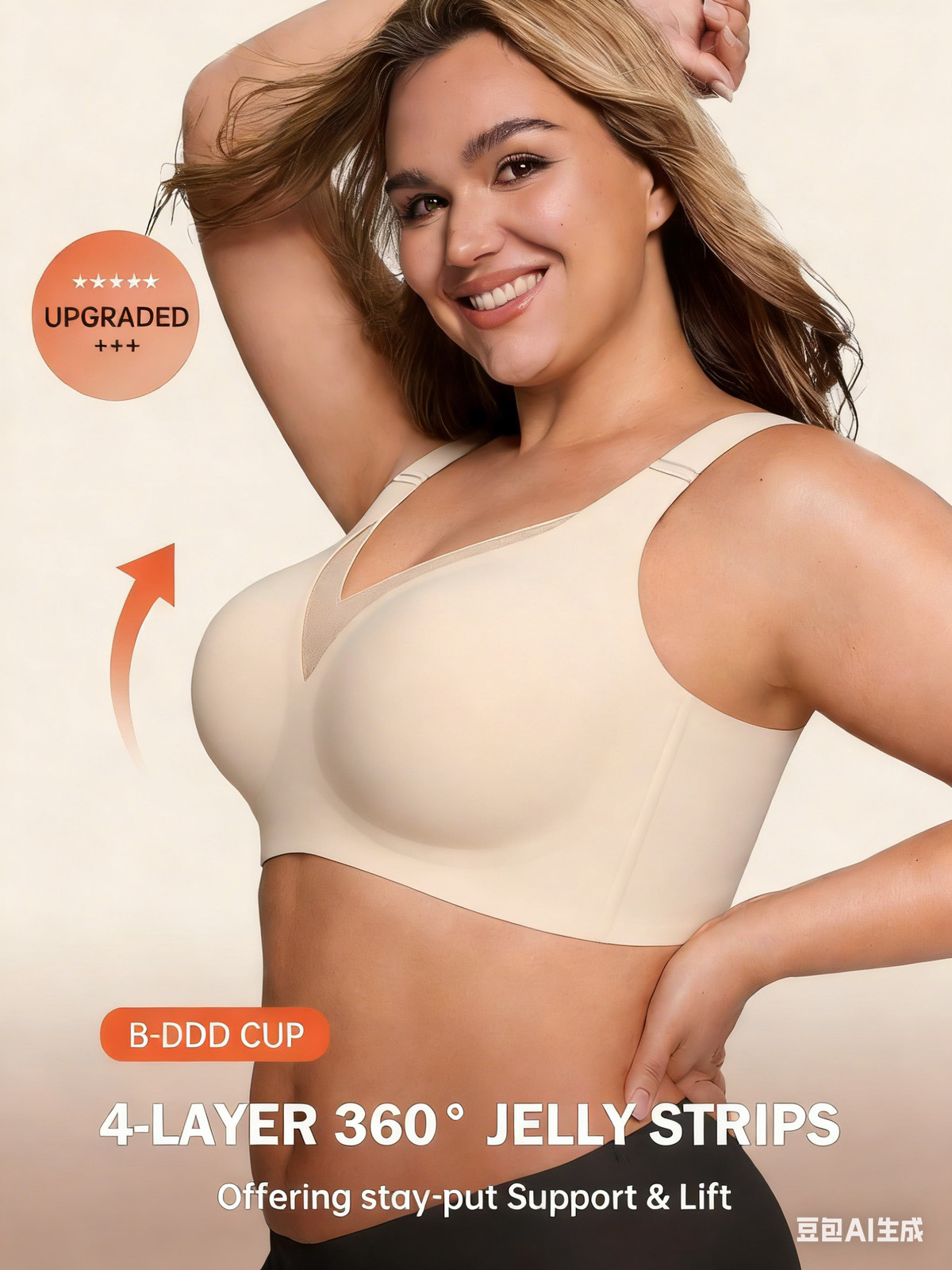 Anti-Sagging Full Coverage Wireless Bras Supportive Bra Push Up Jelly Bralettes