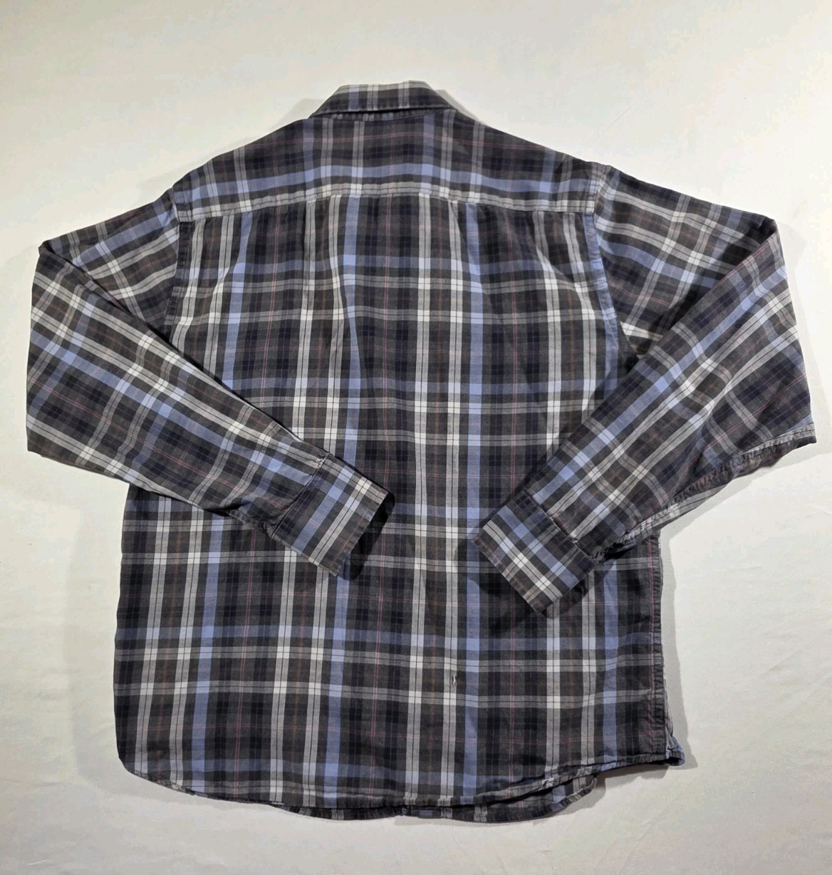 UNTUCKit Button Down Shirt Mens Medium Gray/Blue Carano 100% Cotton Long Sleeve