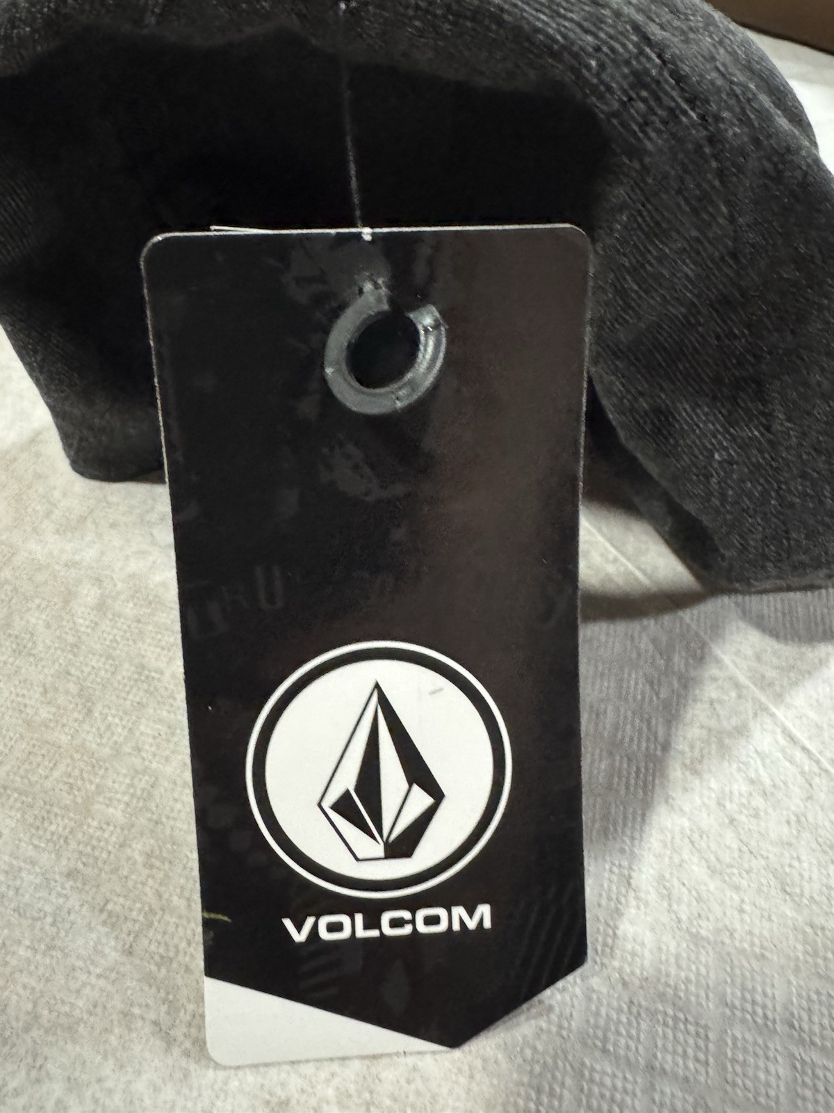 Volcom Flexfit Hat L/XL Black Gray Stretch Fit Cap NWT