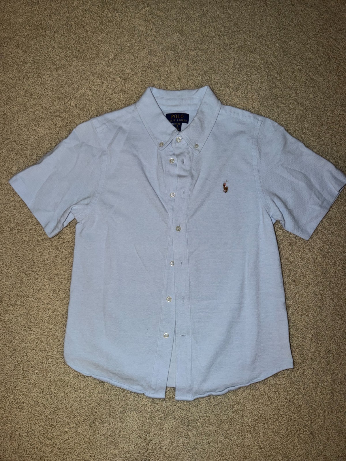 Boys Polo Button Down Short Sleeve Dress Shirt XL (14-16)