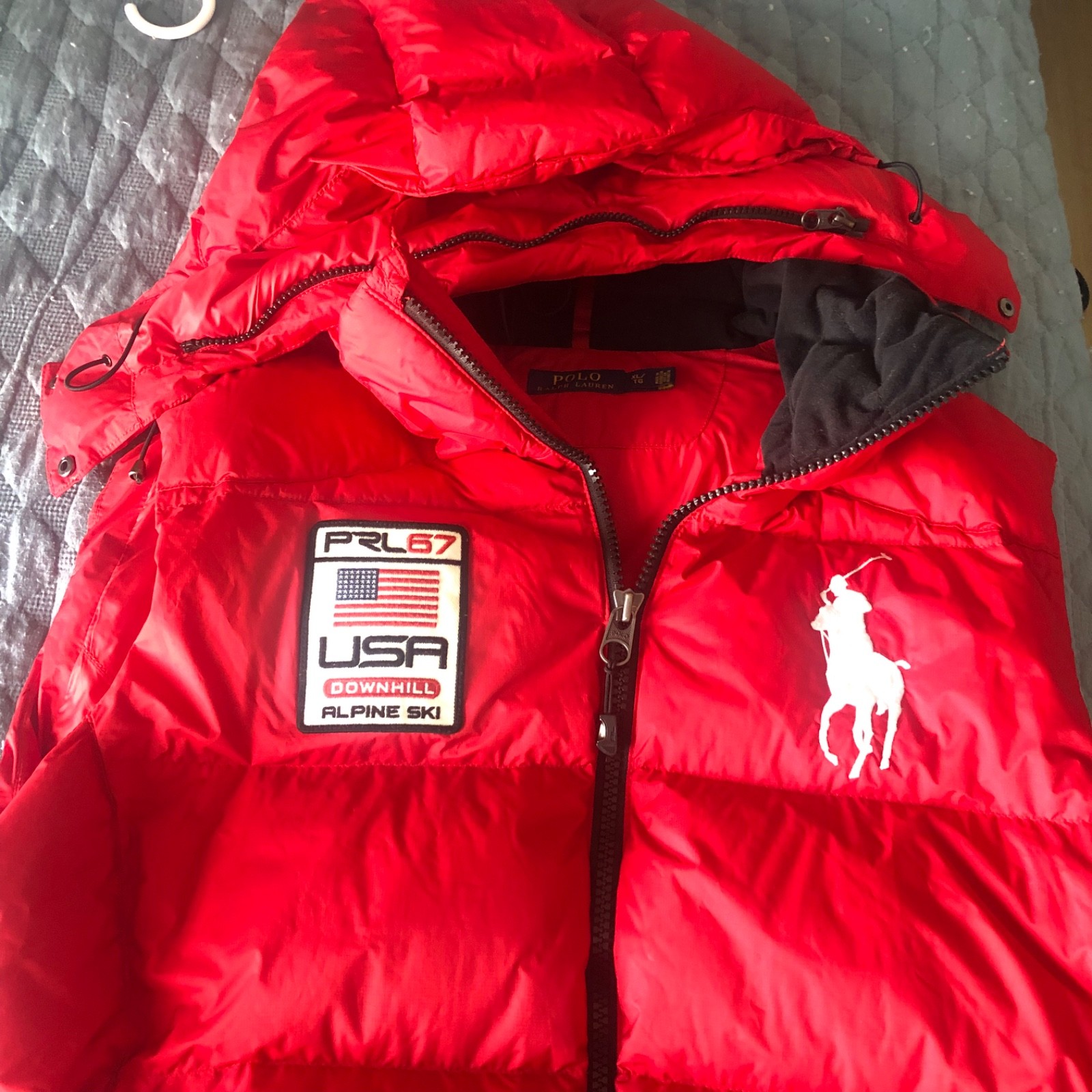 Red polo ralph lauren vest men xl excellent condition