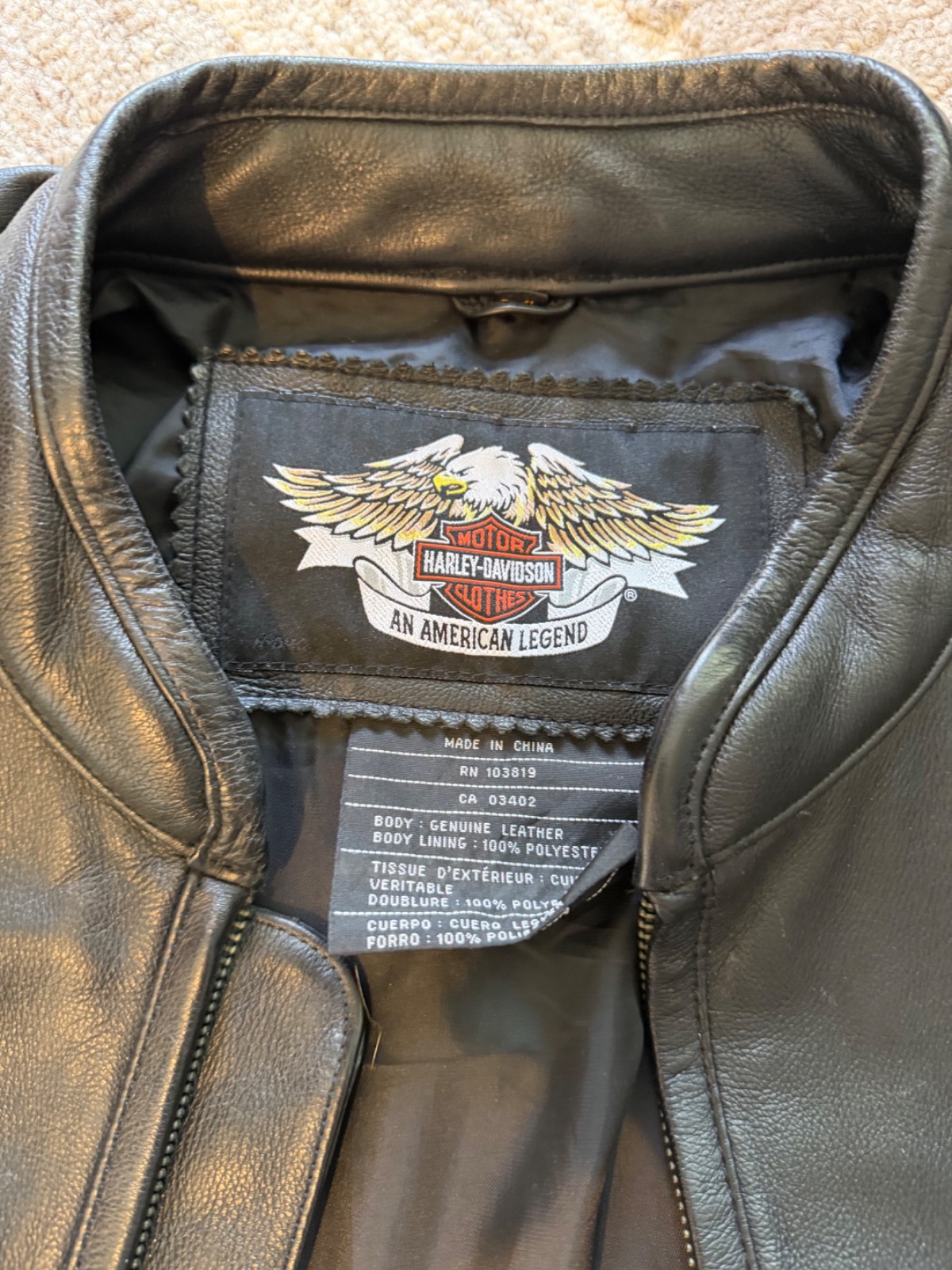 GENUINE Harley Davidson Leather Jacket 2XL