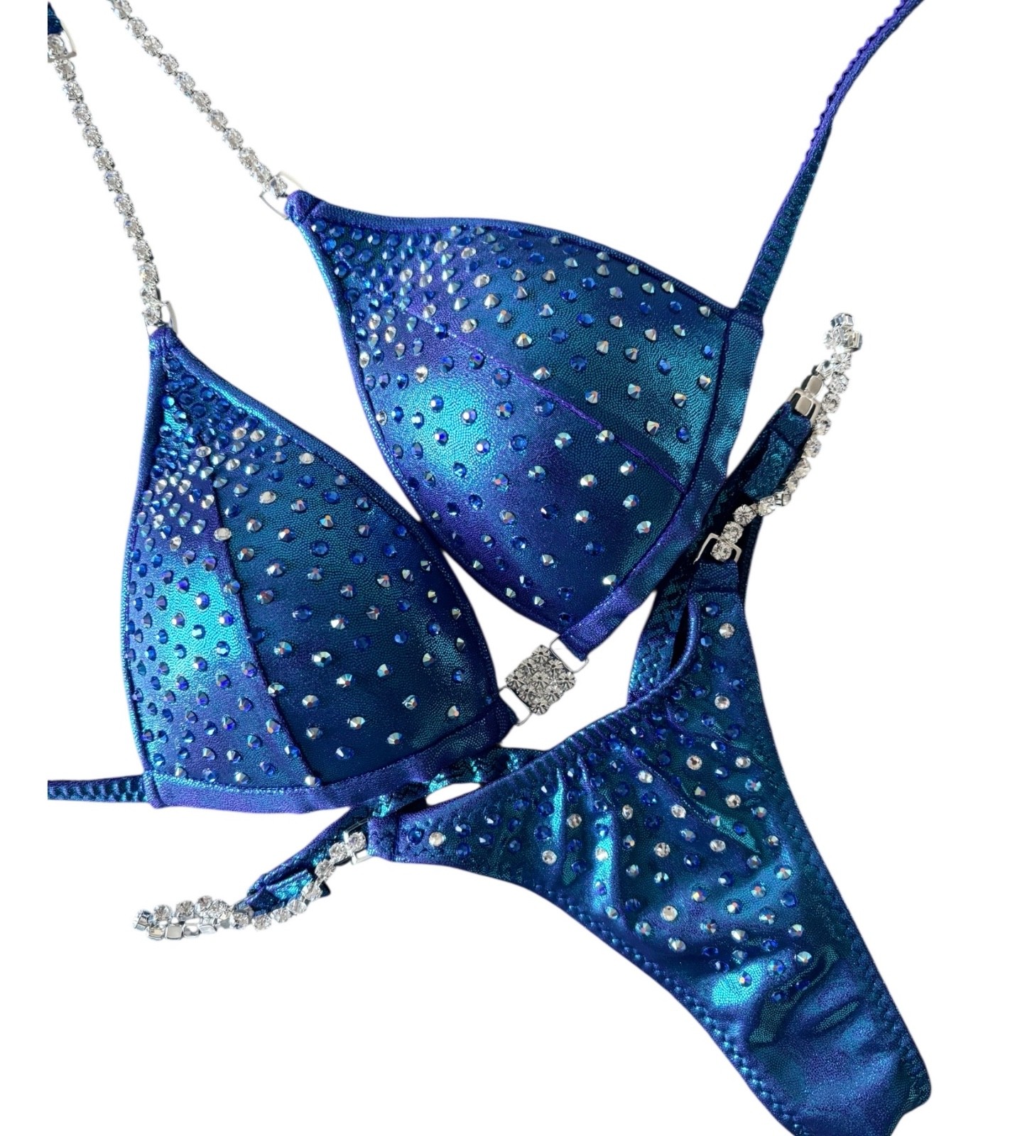 READY TO SHIP Blue Competition Bikini | NPC Wellness & Bikini Stage Suit XS/S