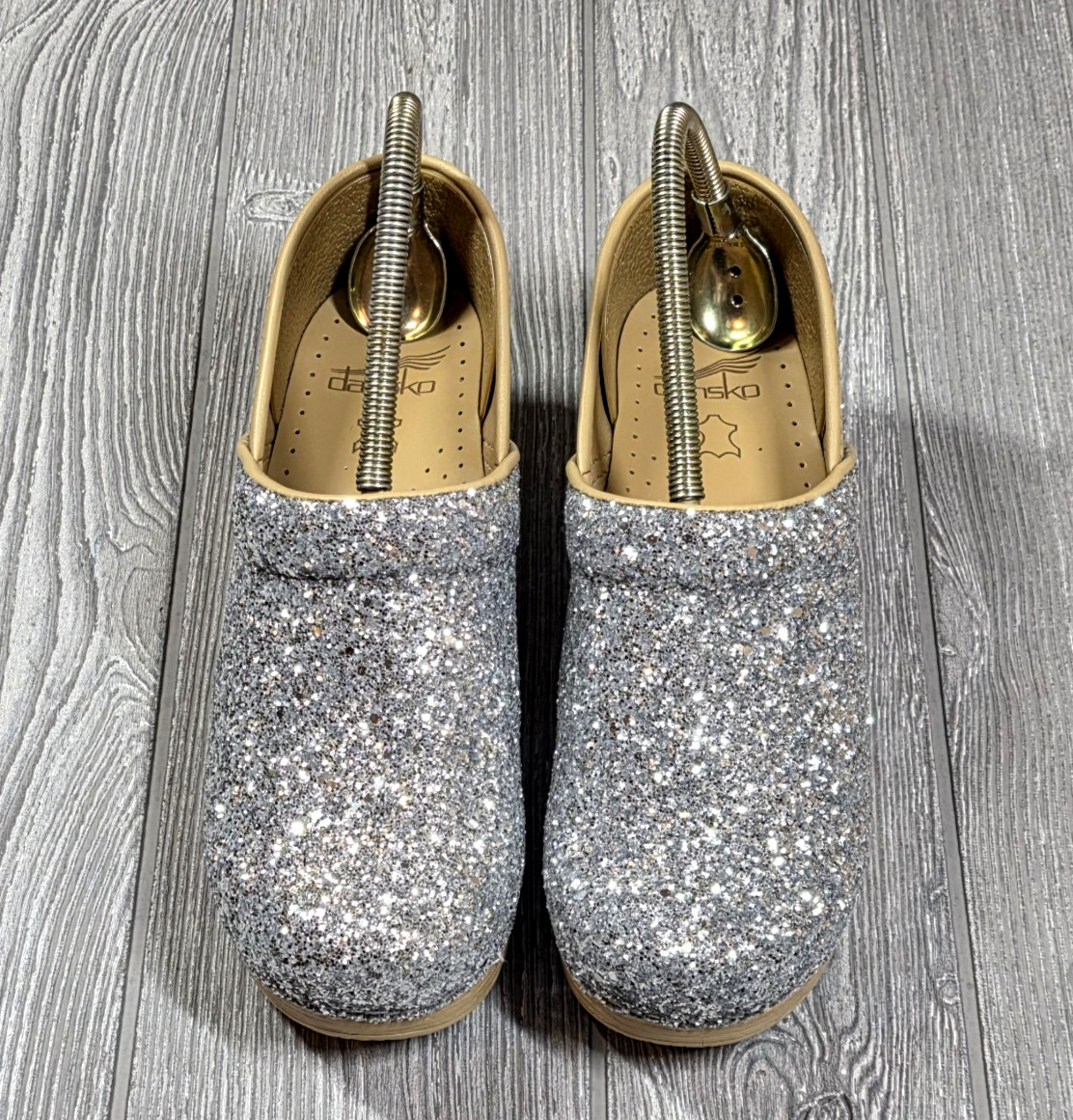 DANSKO Professional Glitter Slip On Clog Women’s 38- 7.5-8 US Champagne Hospital