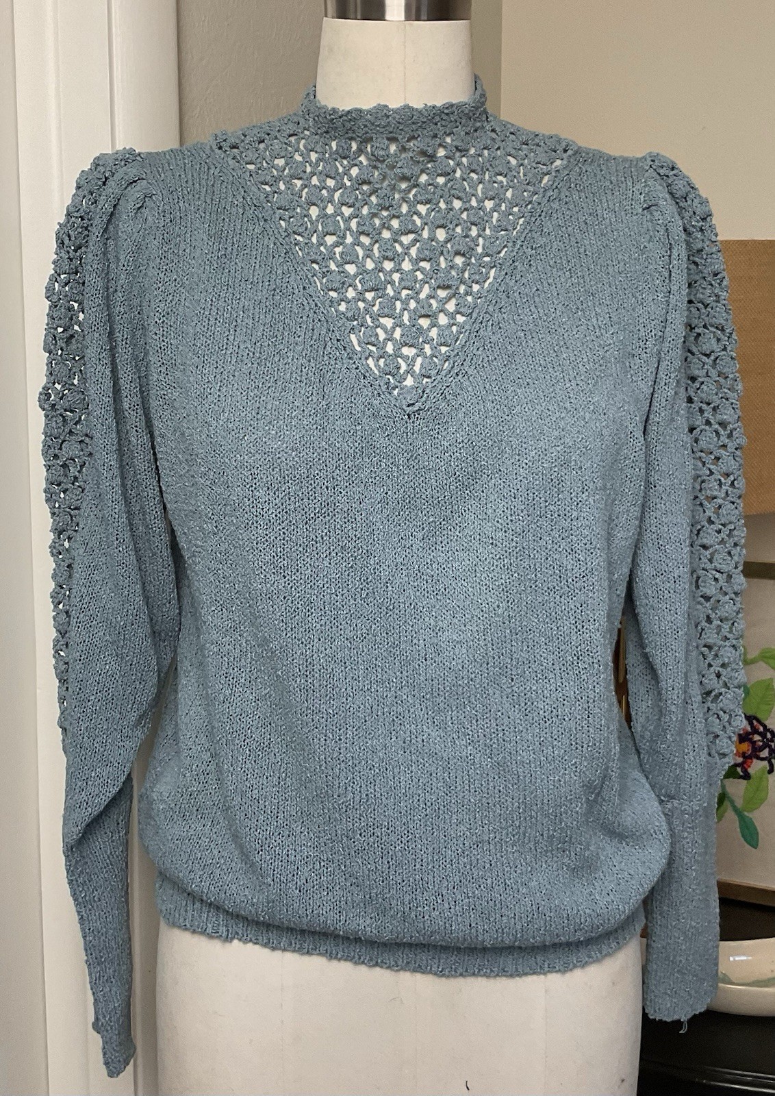 VTG Womens M 80s Sweater Cut Work Crochet Detail Cottage Core – Hong Kong