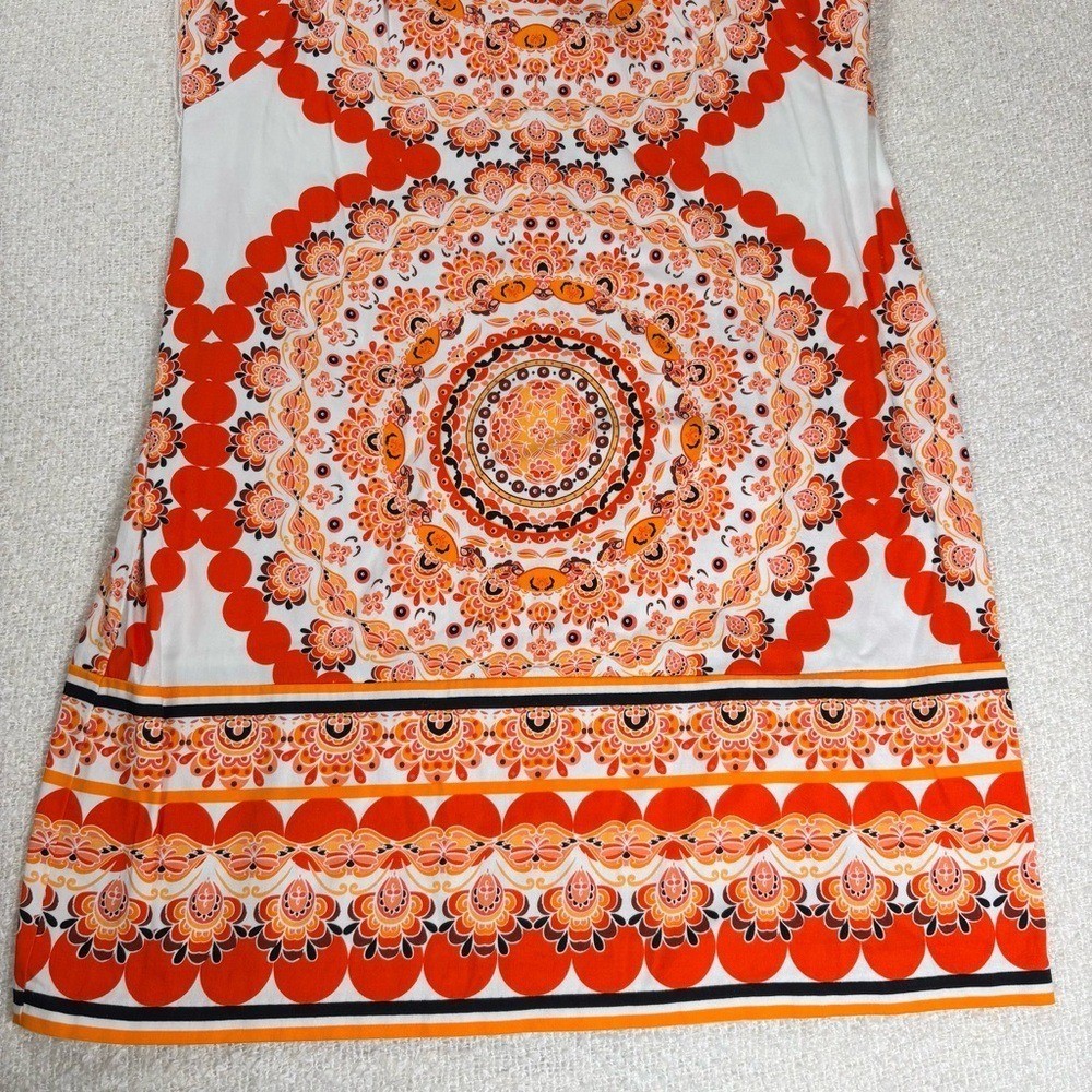 london times midi formal dress orange & white bohemian chic elegant glam classy