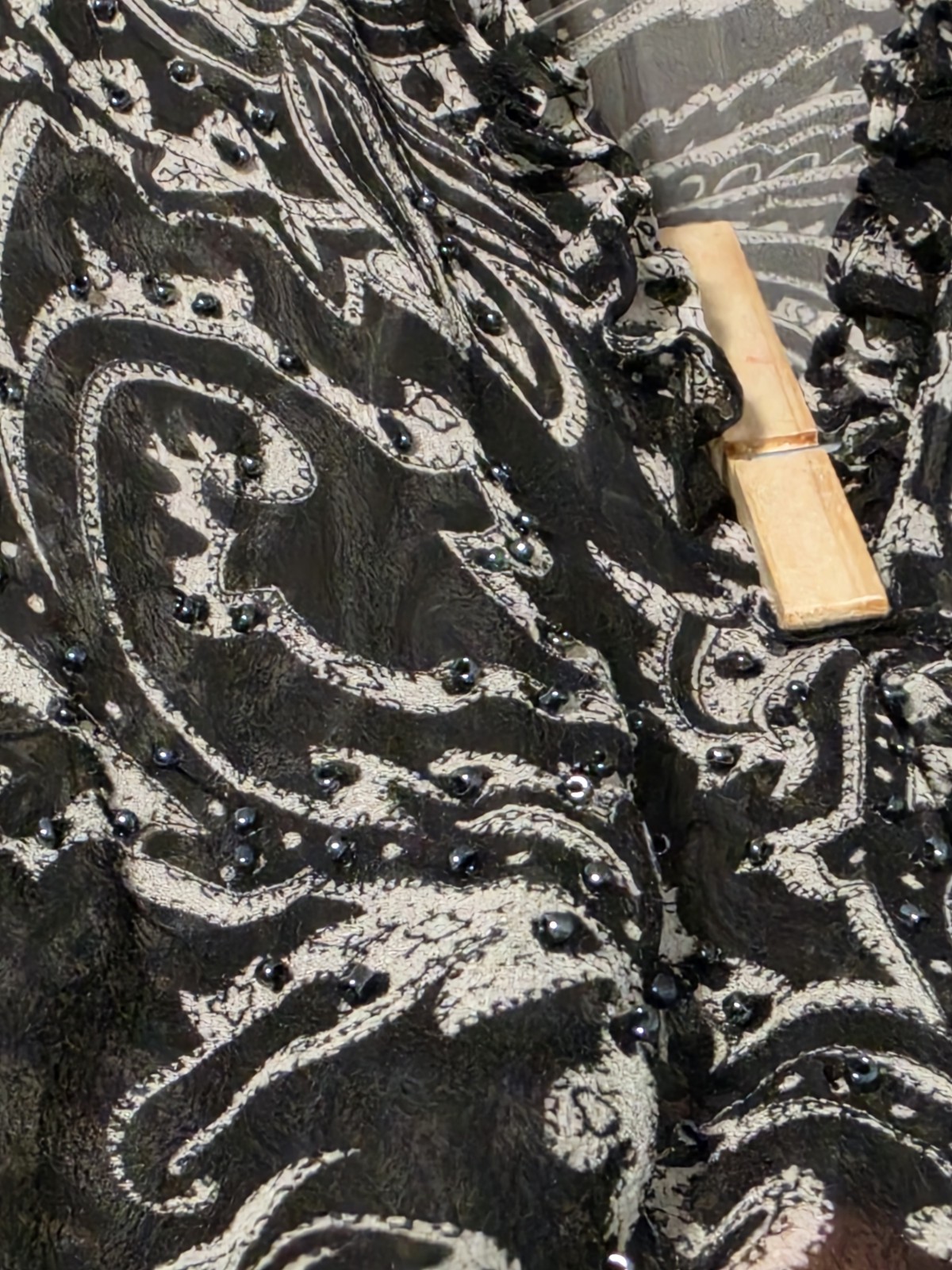 Vintage ICE brand 100% SILK Sheer Top Kimono Ruffles Beaded Accent Y2K ~ size 20