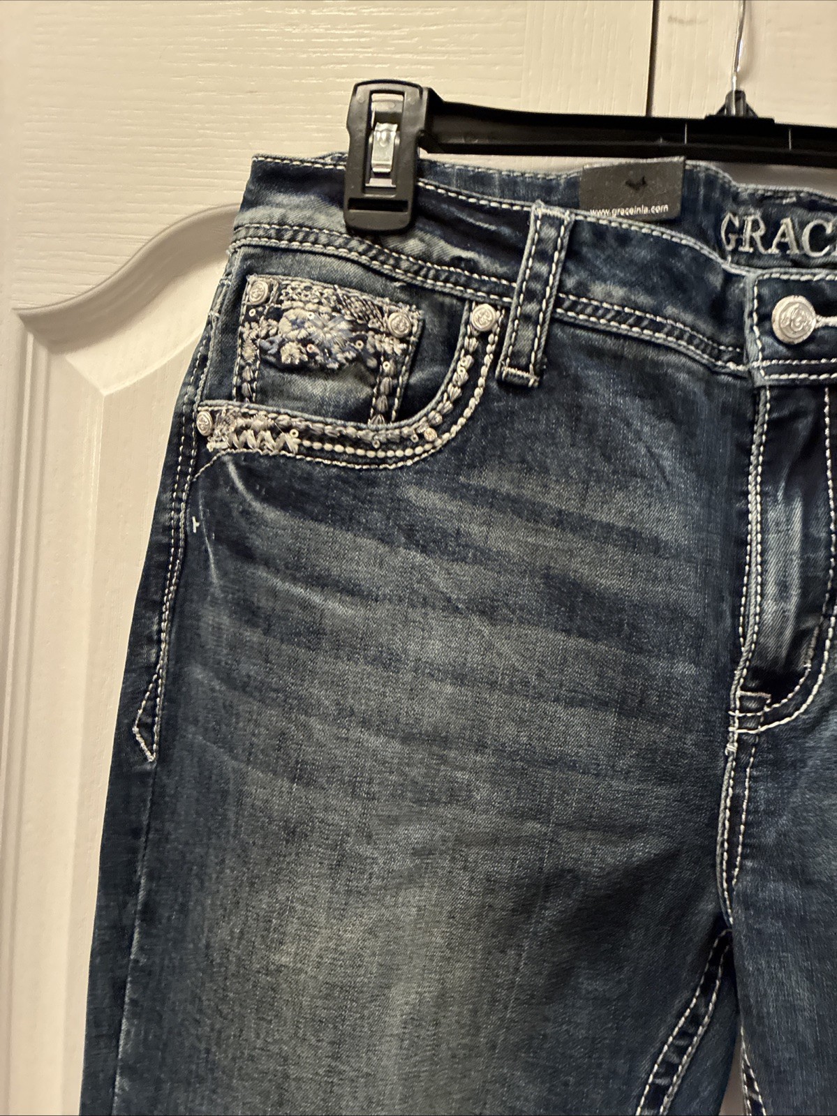 Grace Ladies Bling Boot Cut Jeans Size 33