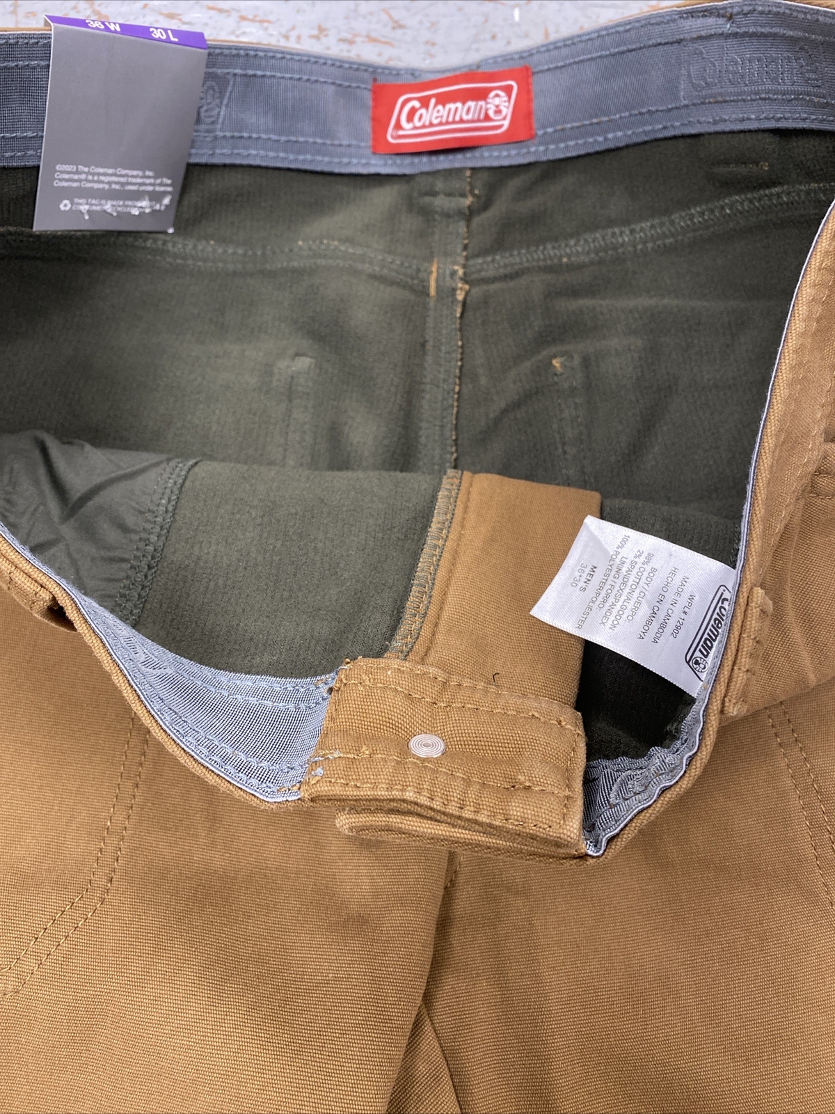 Coleman Men’s Fleece Lined Work Utility Pants Assorted Sizes & Colors NWT