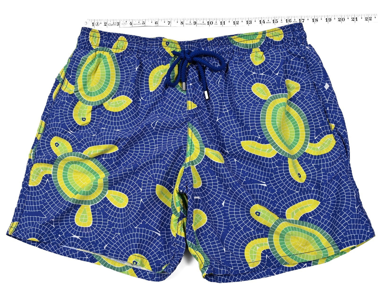 Vilebrequin Moorea Mosaic Sea Turtles Printed Swim Shorts Lined Men’s 2XL Resort