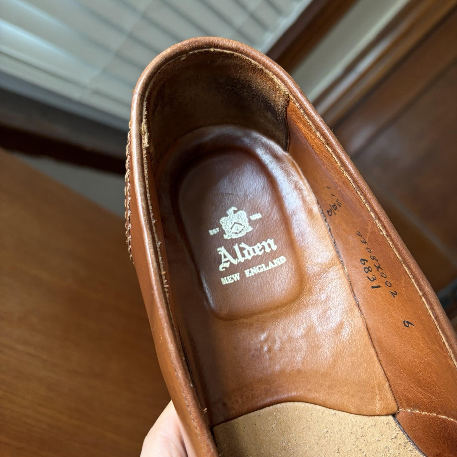 RARE | ALDEN 11.5D WHISKEY SHELL CORDOVAN FULL STRAP PENNY LOAFERS SHOES 11.5 D