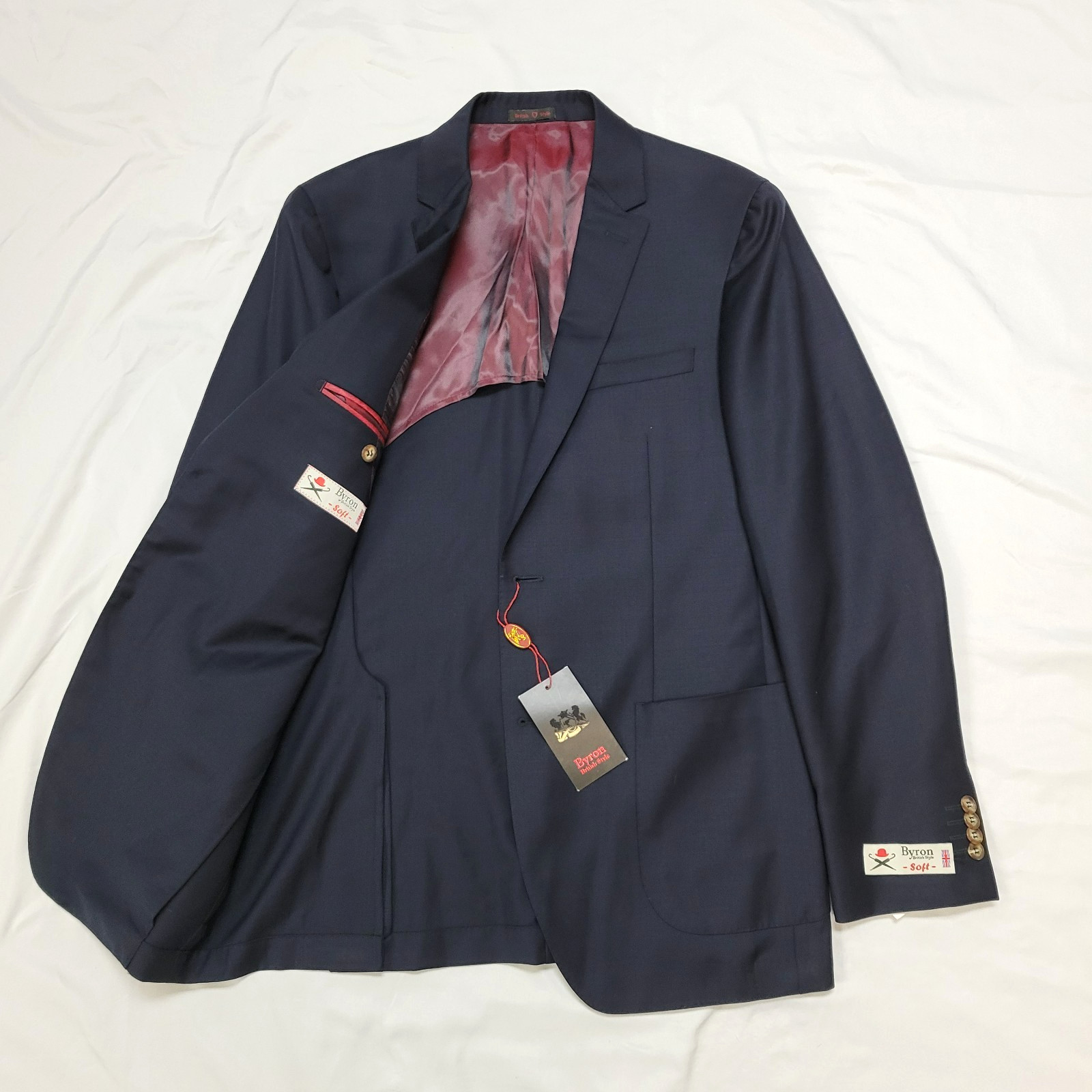 $895 New BYRON Soft Carnaby Blazer Men’s 38R 38 REG Navy Blue 100% WOOL Jacket