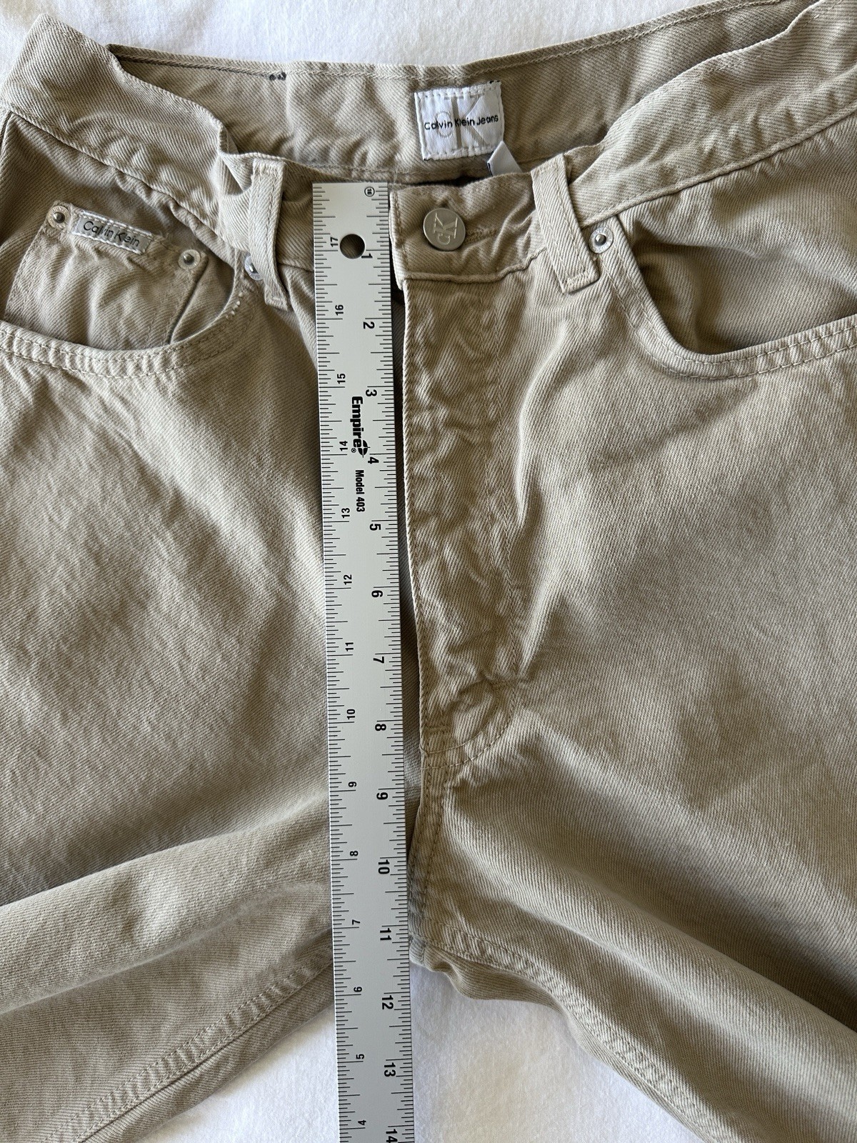 Vintage Calvin Klein Jeans Men’s 32 Tan Made in USA Easy Fit Y2K 90s Denim