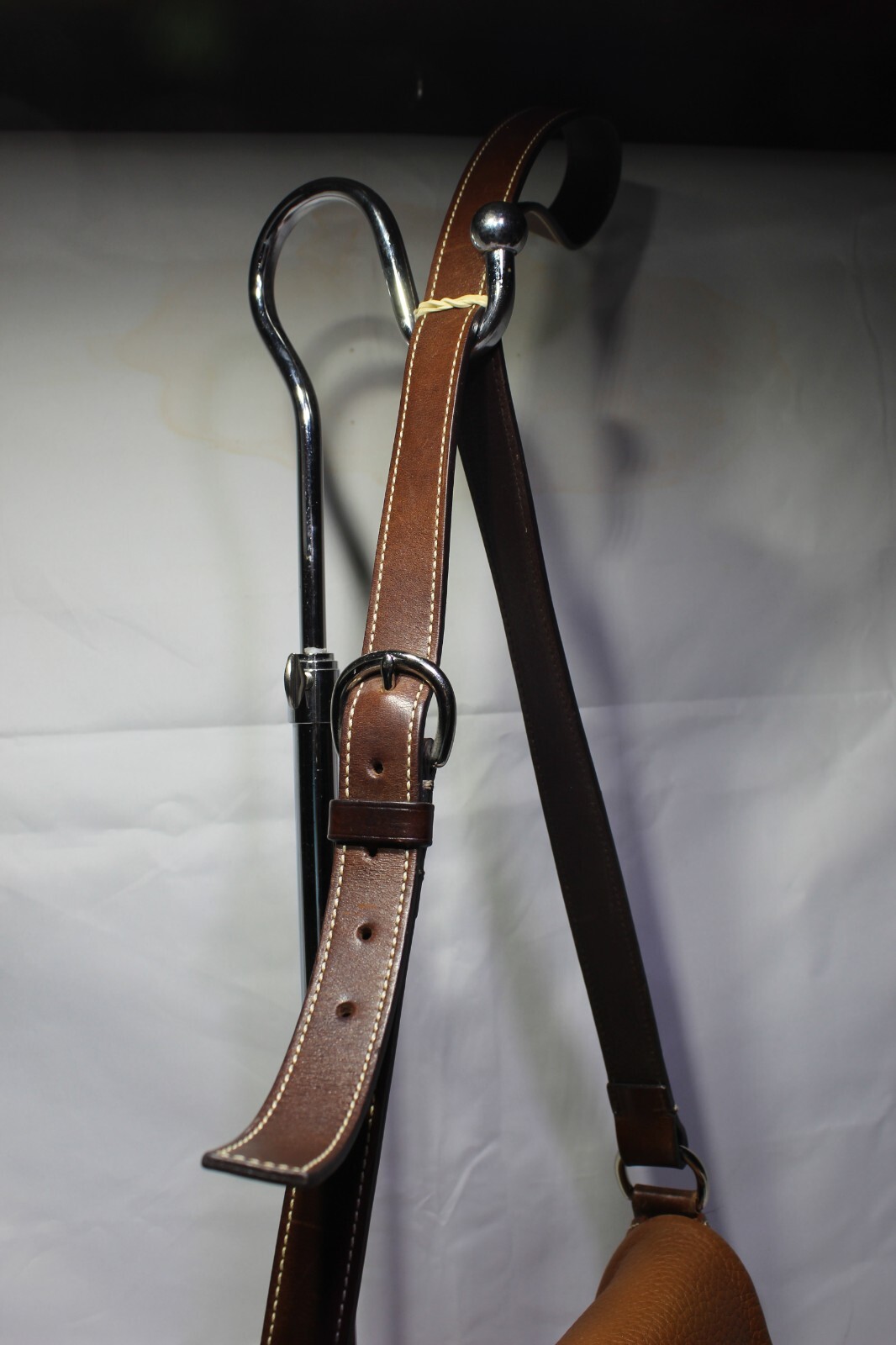 Dooney & Bourke tan saddle slim flap bag pebble All-Weather Leather purse