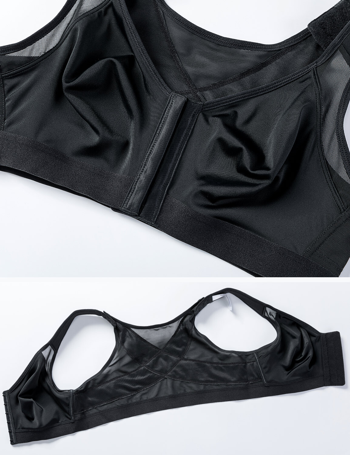 Womens Full Coverage Front Closure Adjustable Bra Wire Free Back Support Posture