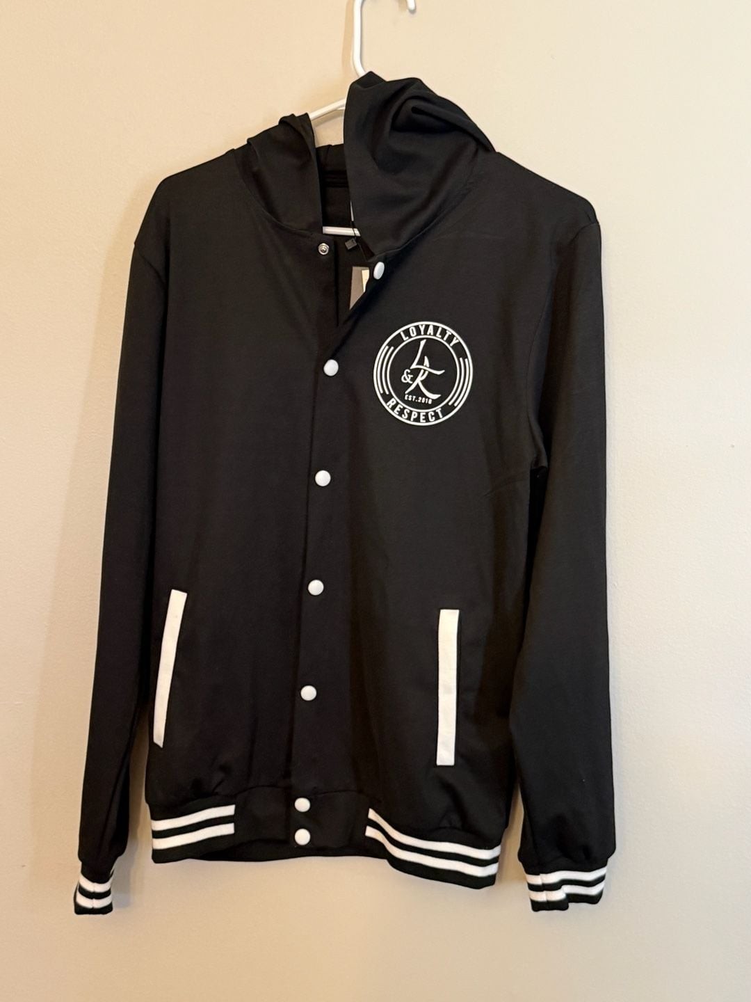 Riflessi Loyalty & Respect Varsity Style Snap-Front Hoodie Jacket