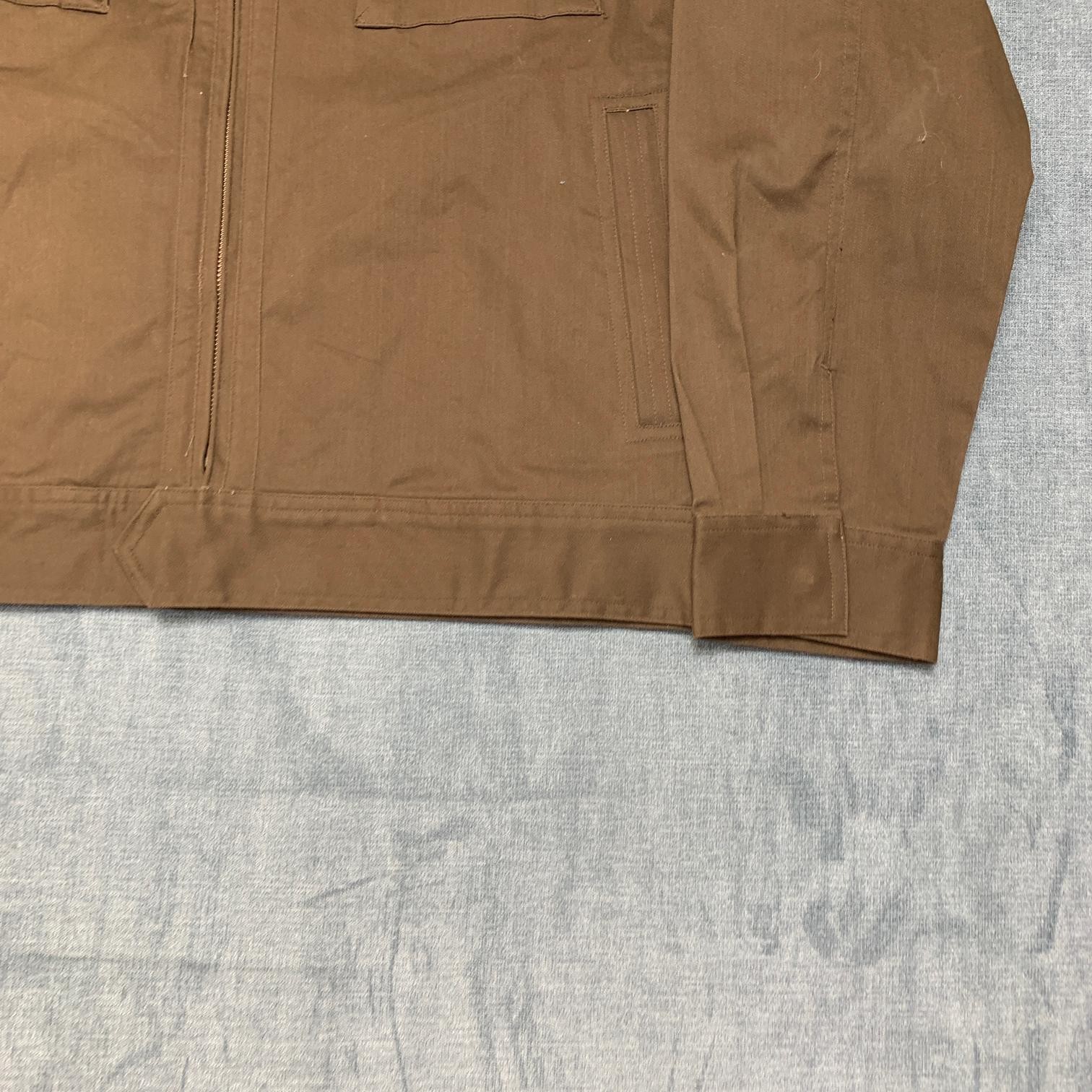 Tameno Workwear Blouson Jacket Men XL Brown Pockets Full Zip Mock Neck Outerwear