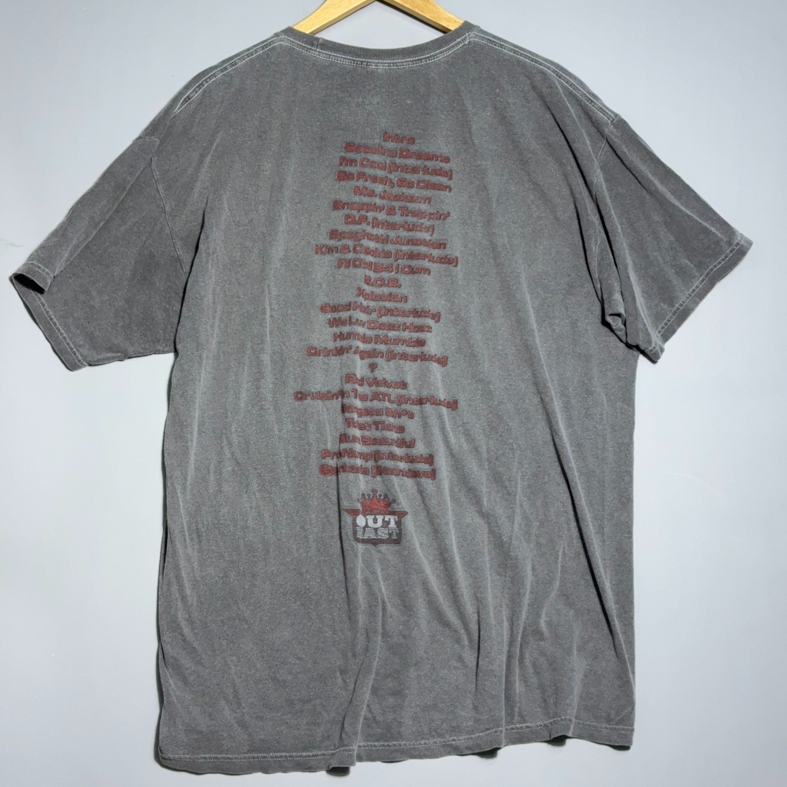 Outkast Stankonia Graphic T-Shirt Mens Size Large Washed Grey Hip Hop Rap