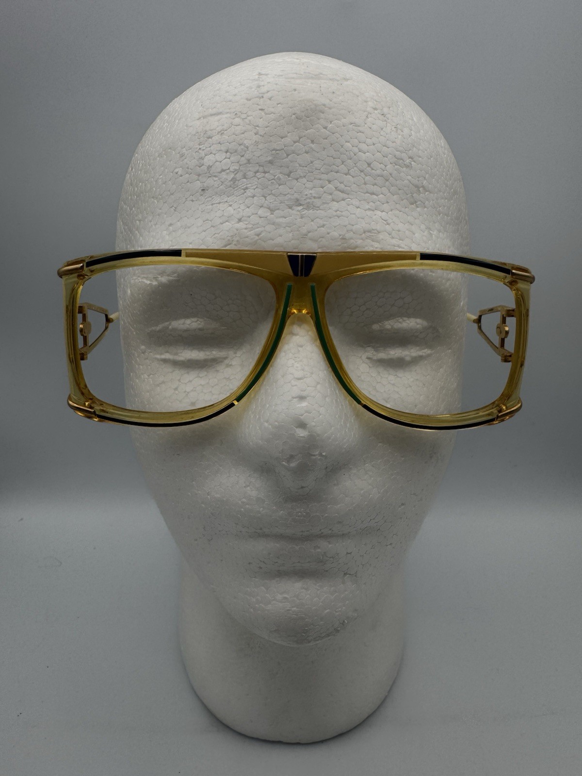Vintage Cazal Mod 866 Glasses Champagne & Blue And Green Accents Frame
