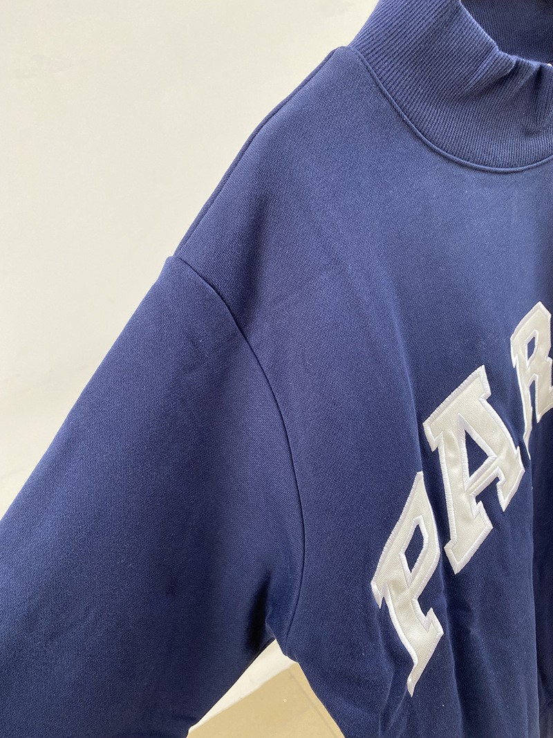 PARKE New Letter Patch Embroidered High Neck Loose Women’s Sweatshirt