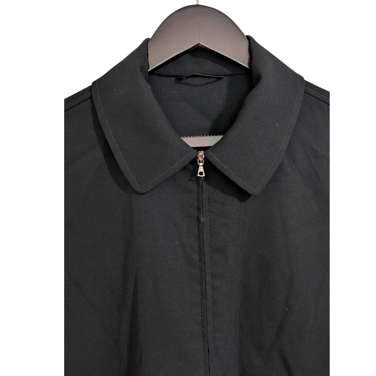 TSE Men’s Black Minimalist Full-Zip Harrington Jacket Medium