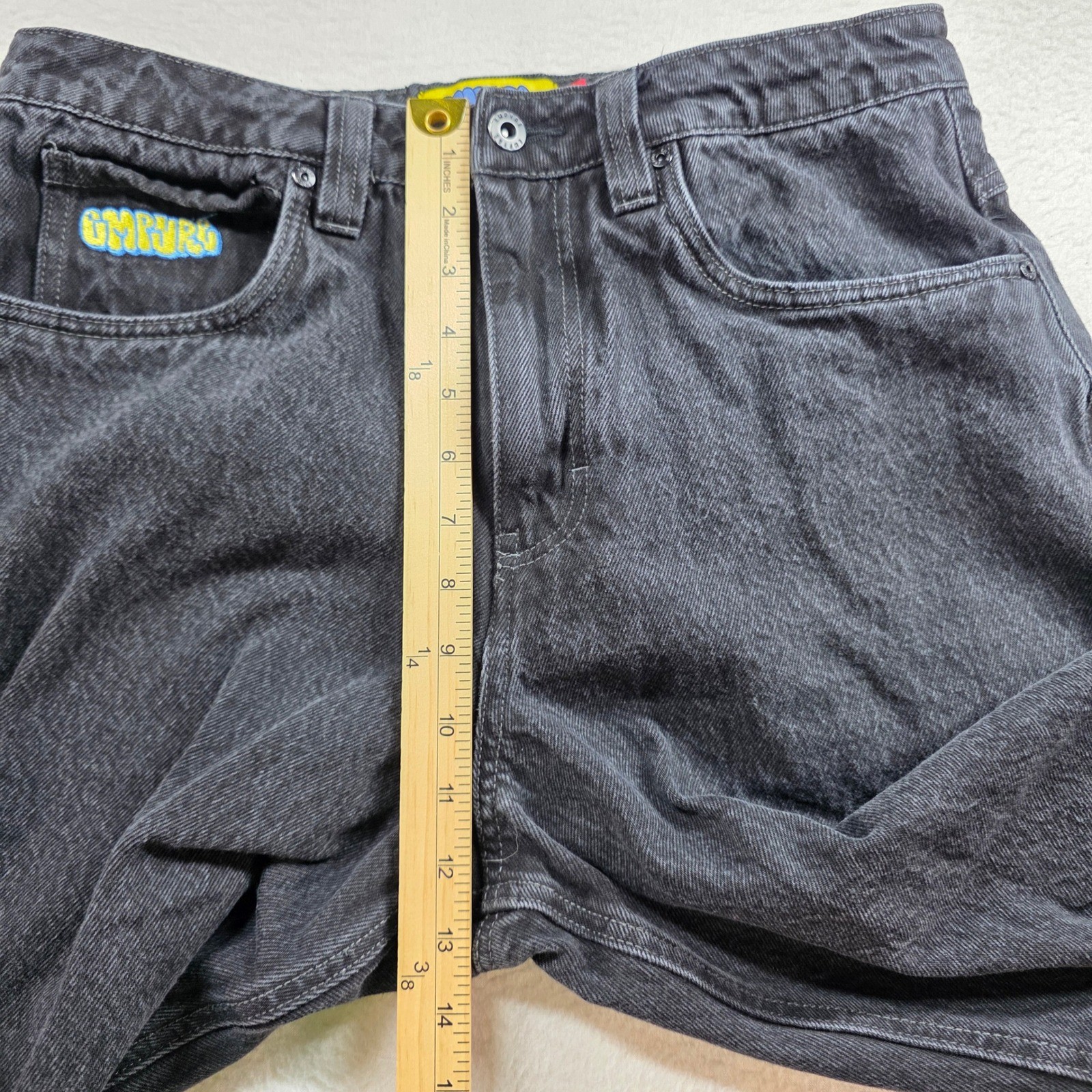 Empyre Loose Fit Skate Jeans Mens 30 Black Baggy Embroidered Logo Denim Pants