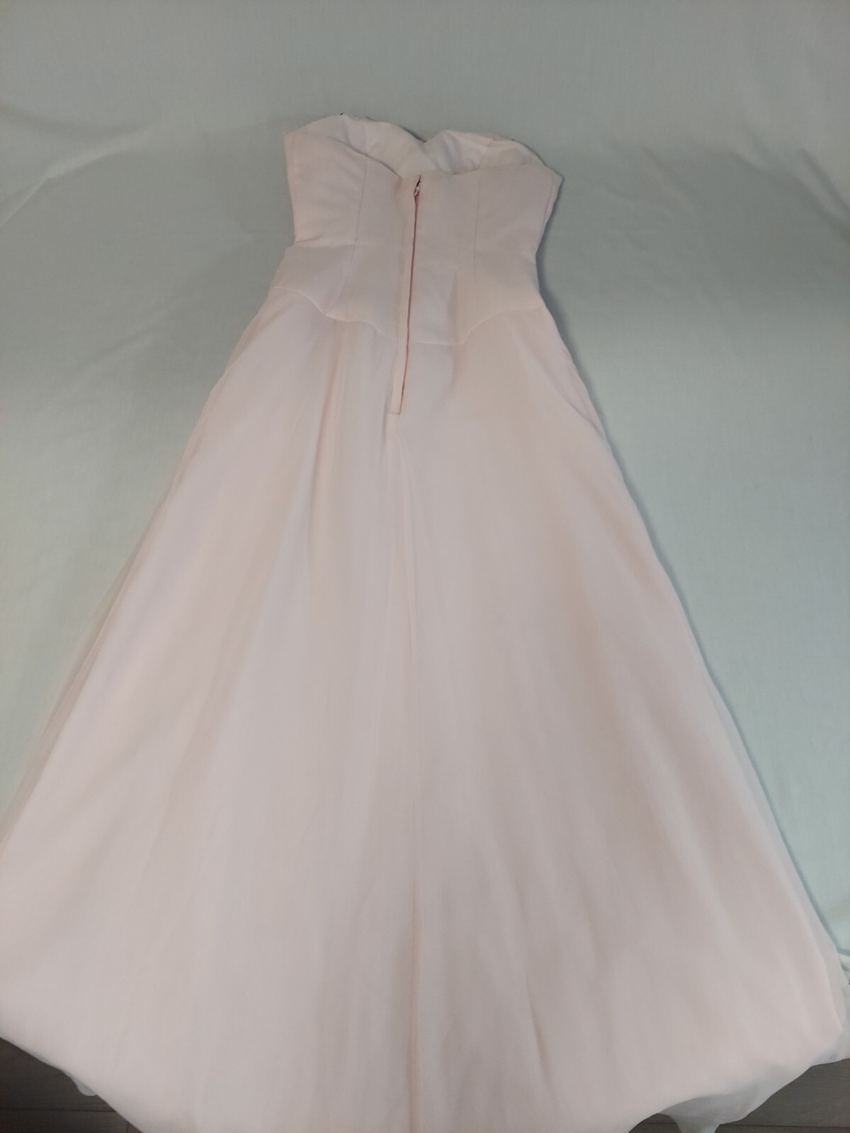 Mori Lee By Madeline Gardner Light Pink With Pearls Long Formal Dress, Size 3/4
