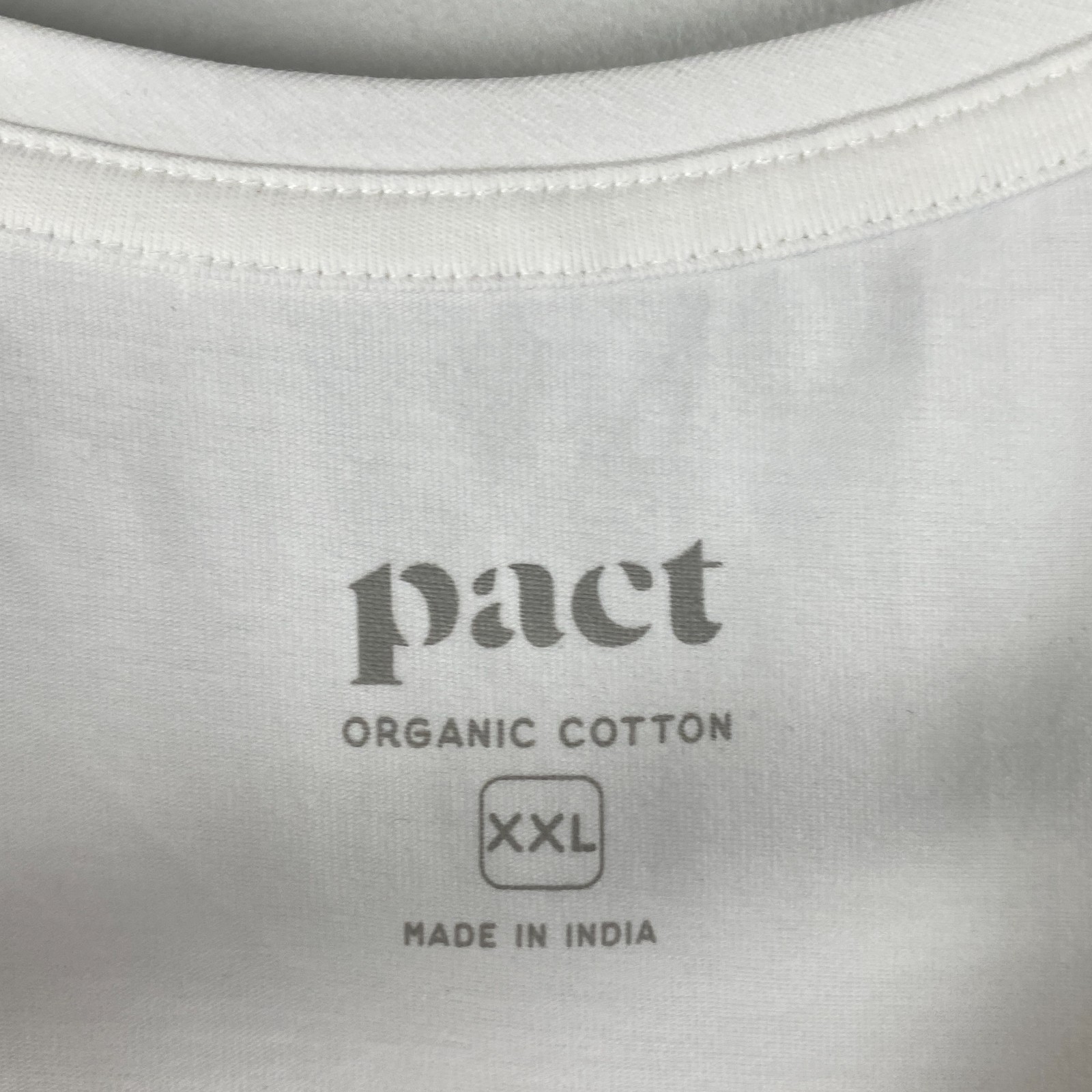 PACT Tank Top Size XXL White Organic Cotton Stretch